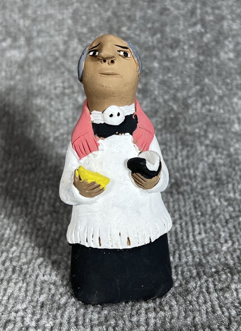 Vintage Josefina Aguilar Signed Mexican Folk Art Clay Male Priest Religious