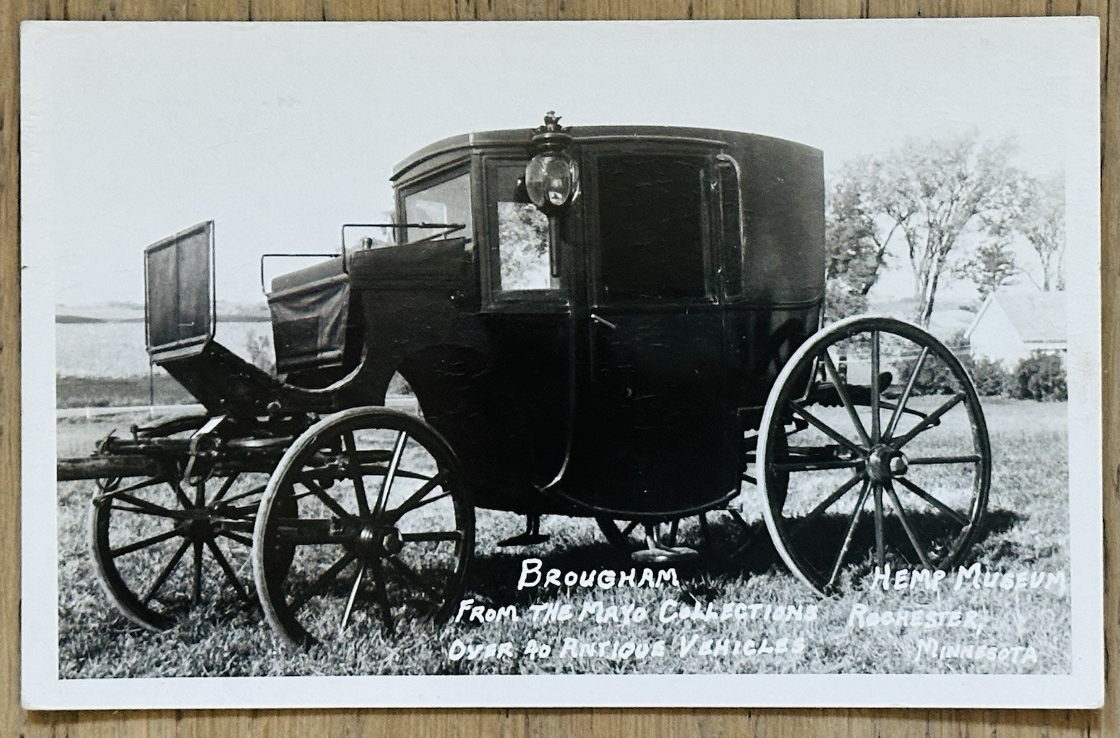 VTG RPPC Brougham Carriage Mayo Collections Hemp Museum Rochester MN UNPOSTED