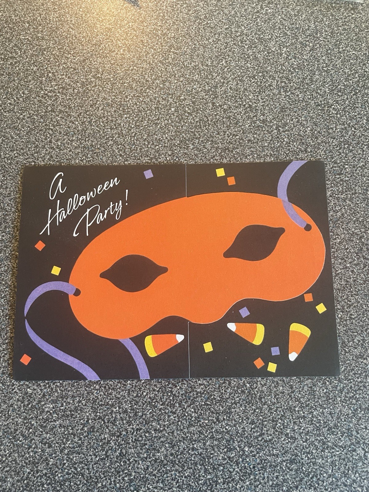 Vintage Hallmark Halloween Card Kitsch Ephemera Masquerade Invitation