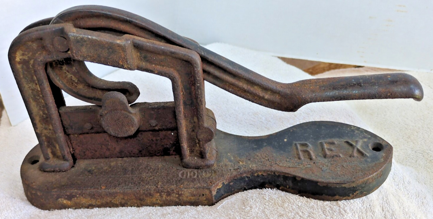 Antique Rex #375 Cast Iron Tobacco Cutter By S.C. W.W. Co.St Louis Mo. RARE.