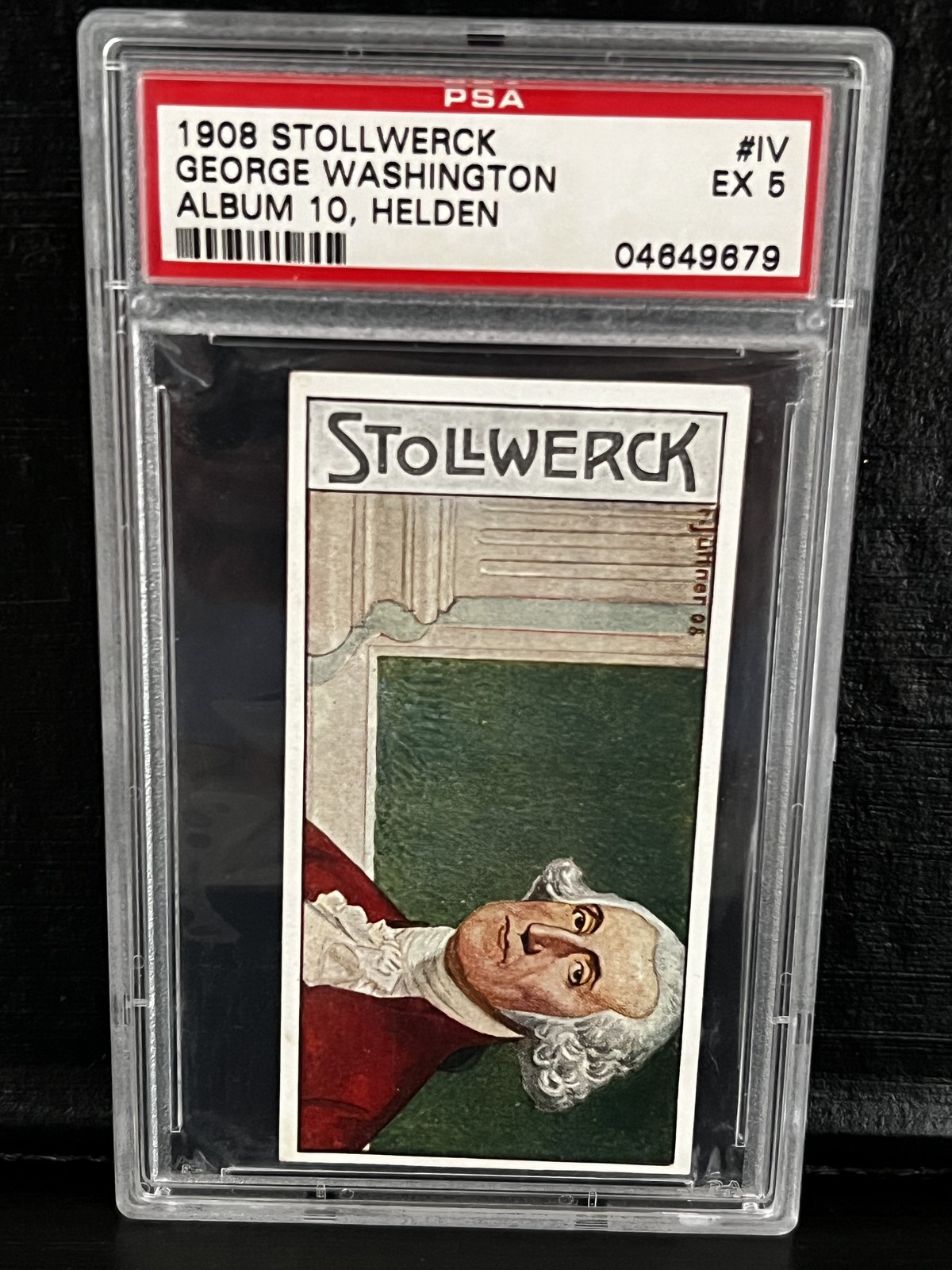 1908 Stollwerck Album 10, Helden George Washington #IV  PSA 5 EX