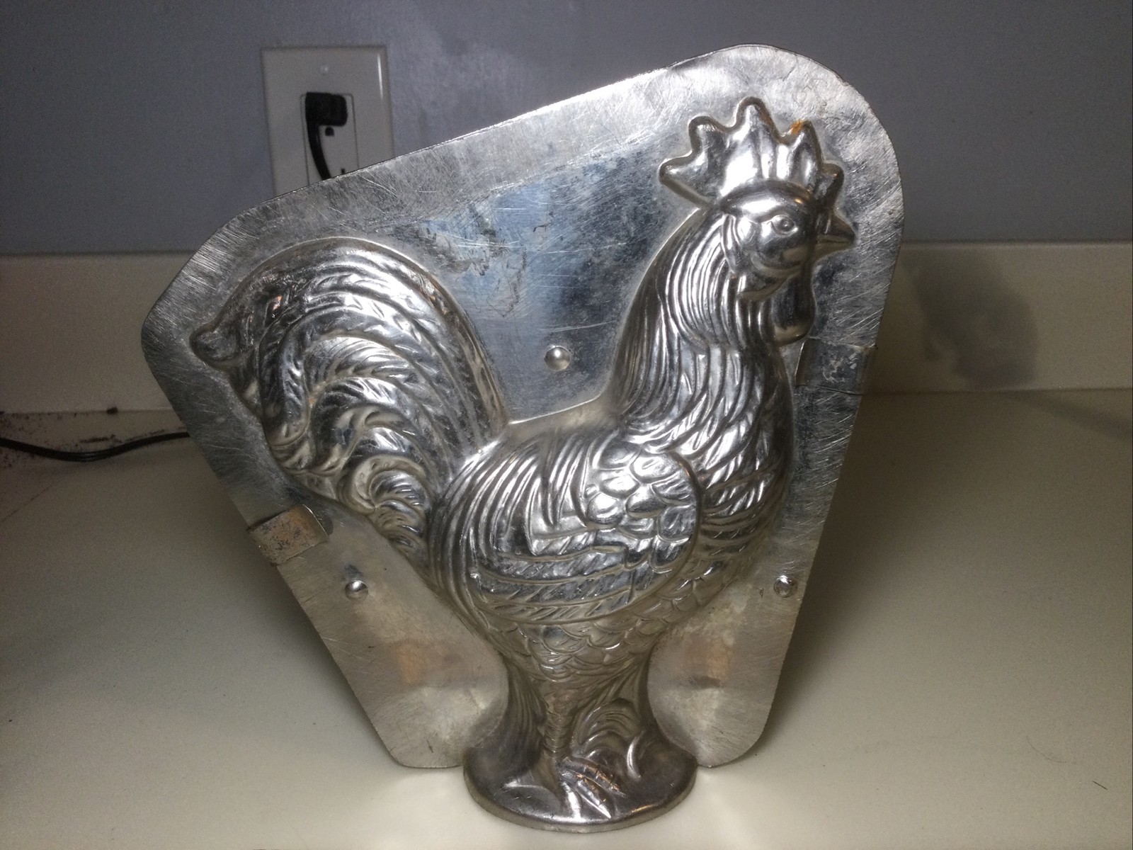 Antique Vintage Detailed Feather Rooster Chocolate Mold 8” Tall Vormenfabriek??