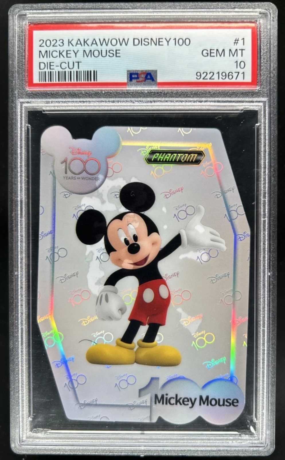 2023 Kakawow Phantom Disney100 Mickey Mouse Die-Cut  SP PSA 10 Disney 100