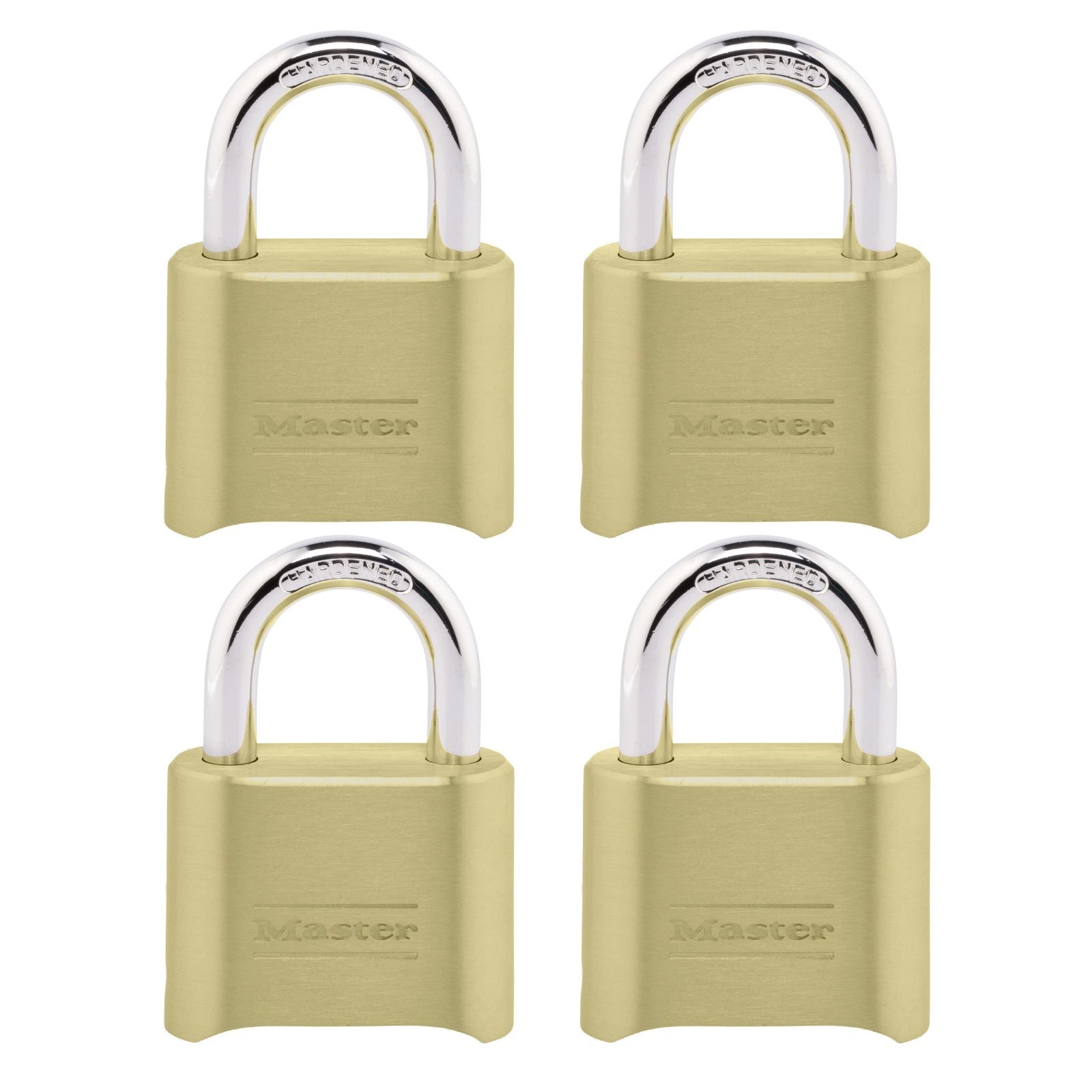 Durable Outdoor Combination Padlock Set - Brass Gate Locks 4-Pack, Security Lock