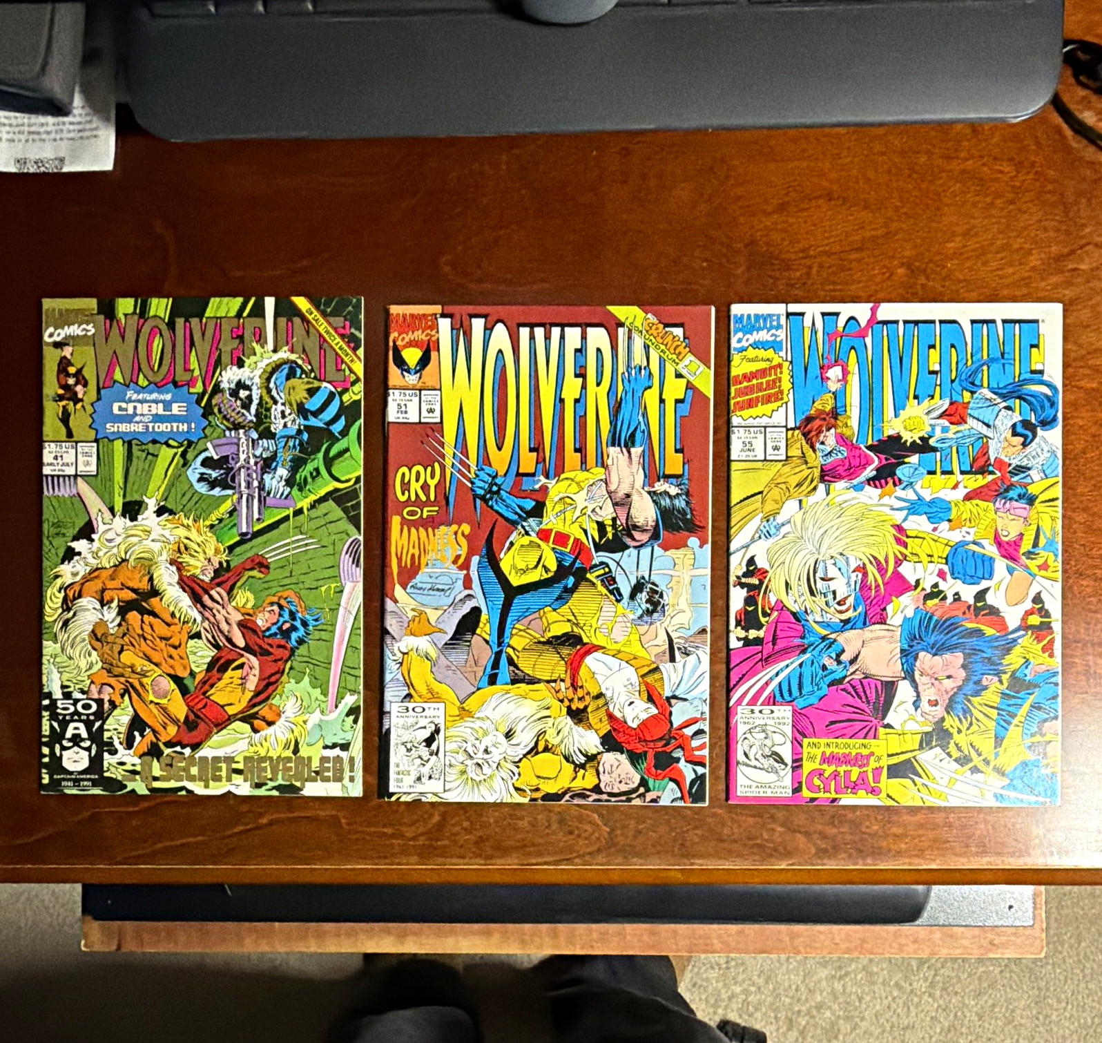Marvel Comics Wolverine Comic Book Lot #41 #51 #55 (1991-1992)