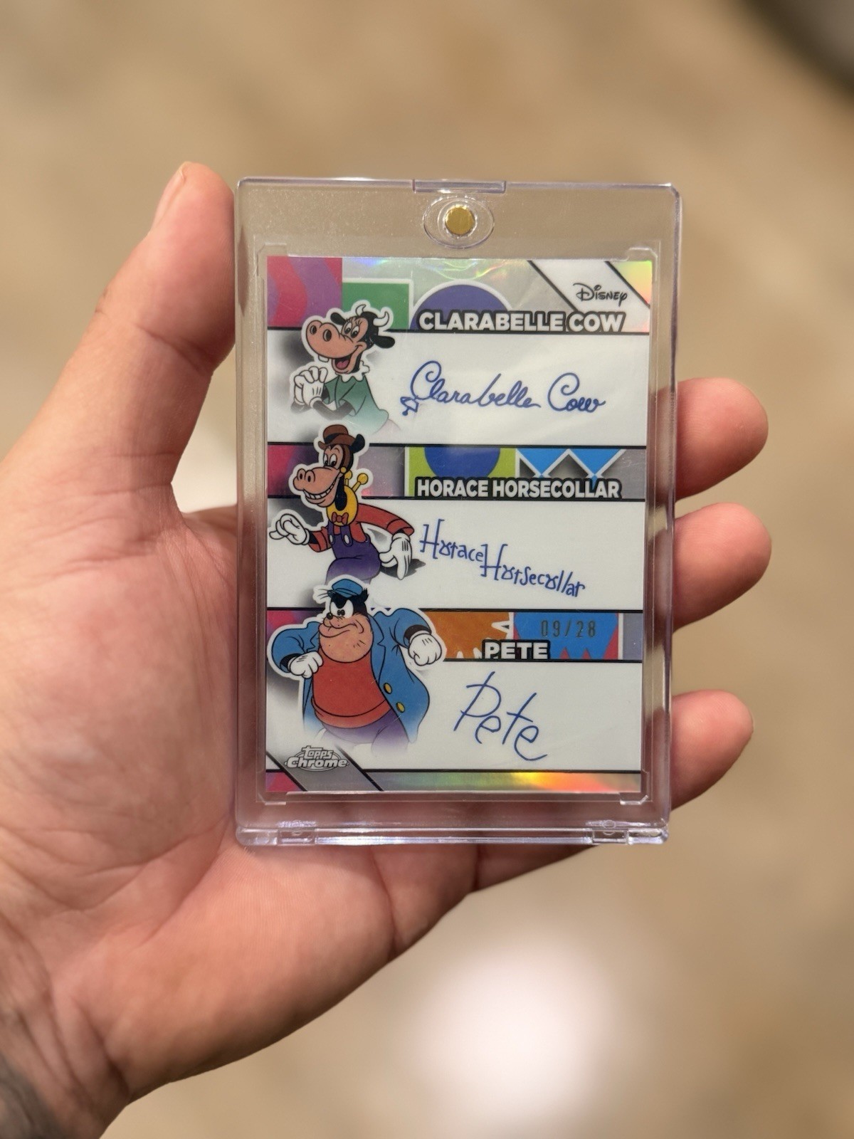 2026 Topps Chrome Disney Triple Facsimile Auto Pete, Horace, Clarabelle
