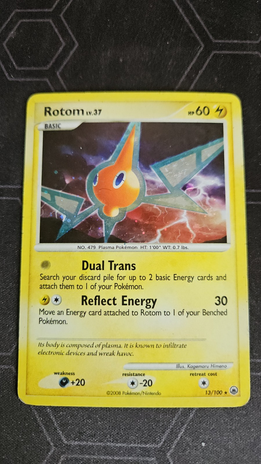 Rotom 13/100 Holo Rare Pokémon Card LP