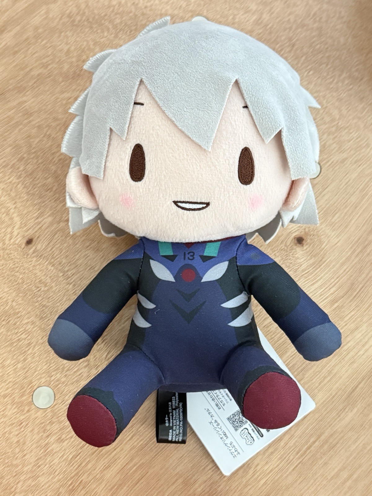 Evangelion Kaworu Nagisa Fuwapuchi Plush 27CM SEGA JAPAN 2025