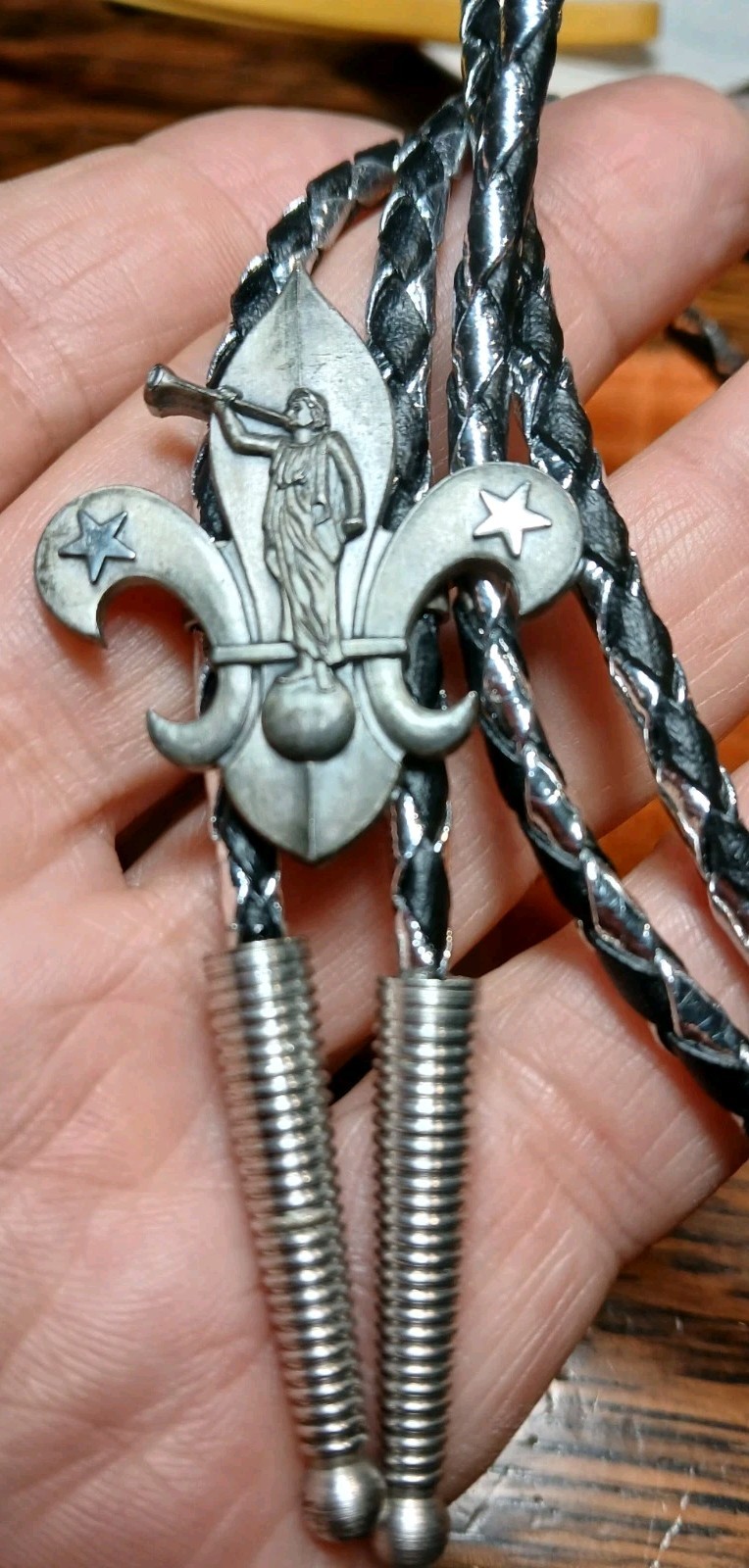 Vintage LDS Mormon Honor Rare Sterling Silver Shield Boy Scouts America BSA Bolo