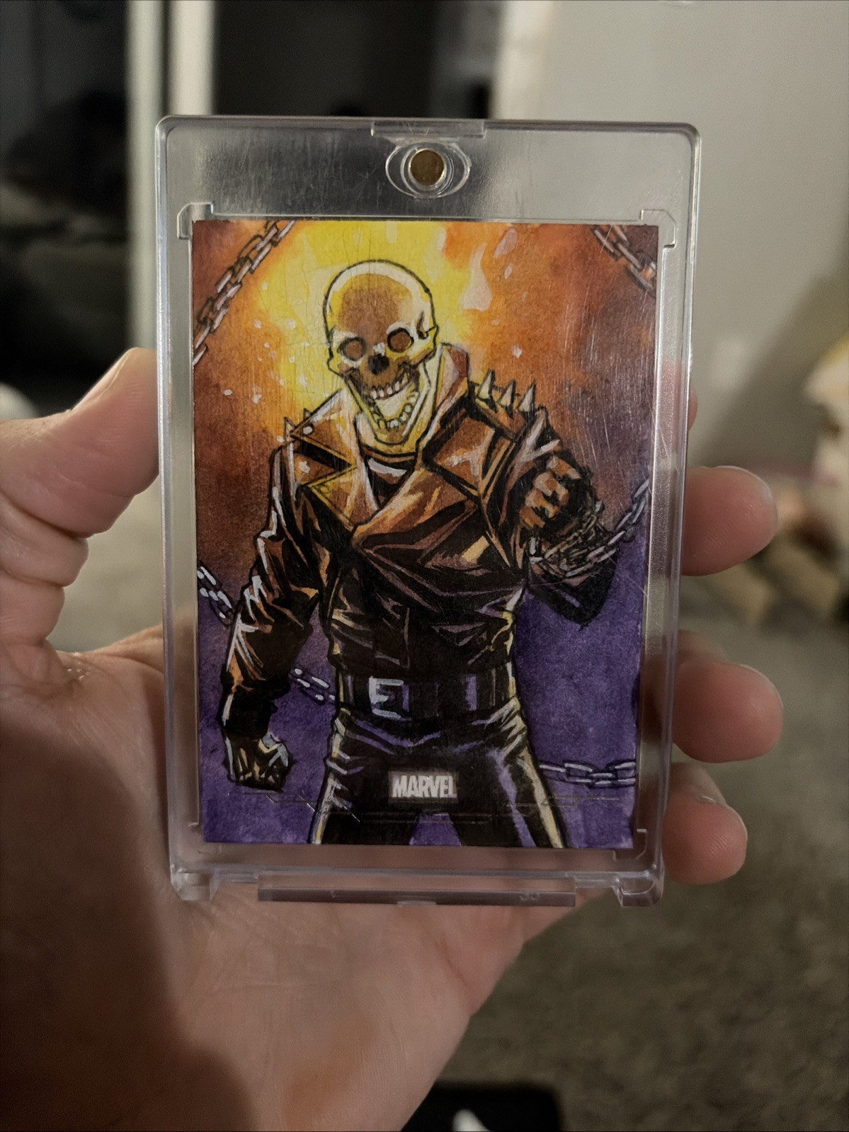 2025 Topps Chrome Marvel Ghost Rider Sketch 1/1 Full Body Leon Braojos