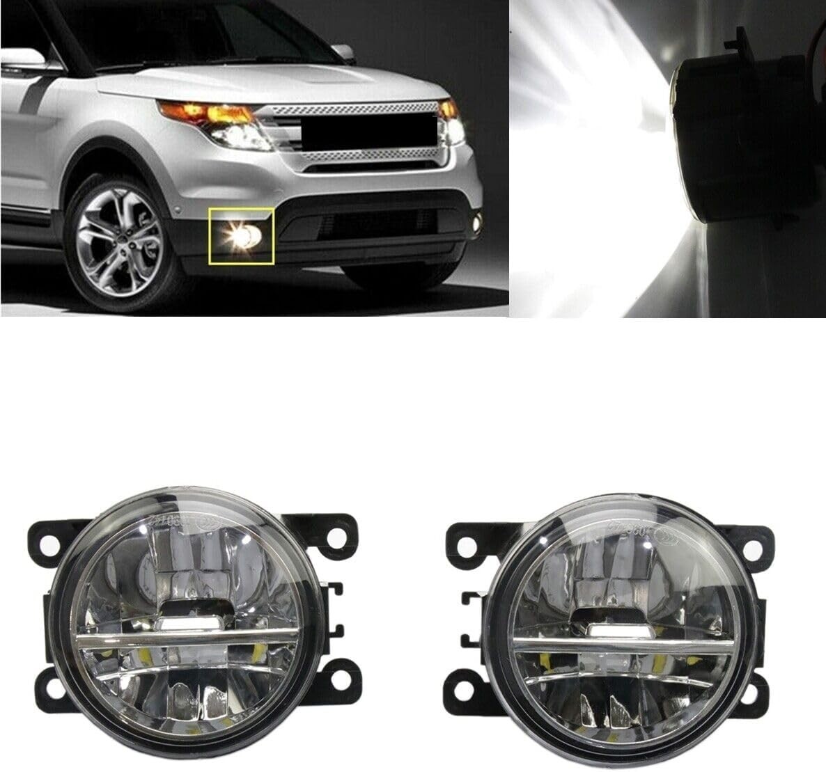 80W LED Bumper Fog Lights for 2011-2015 Explorer & 2013-2018 C-MAX