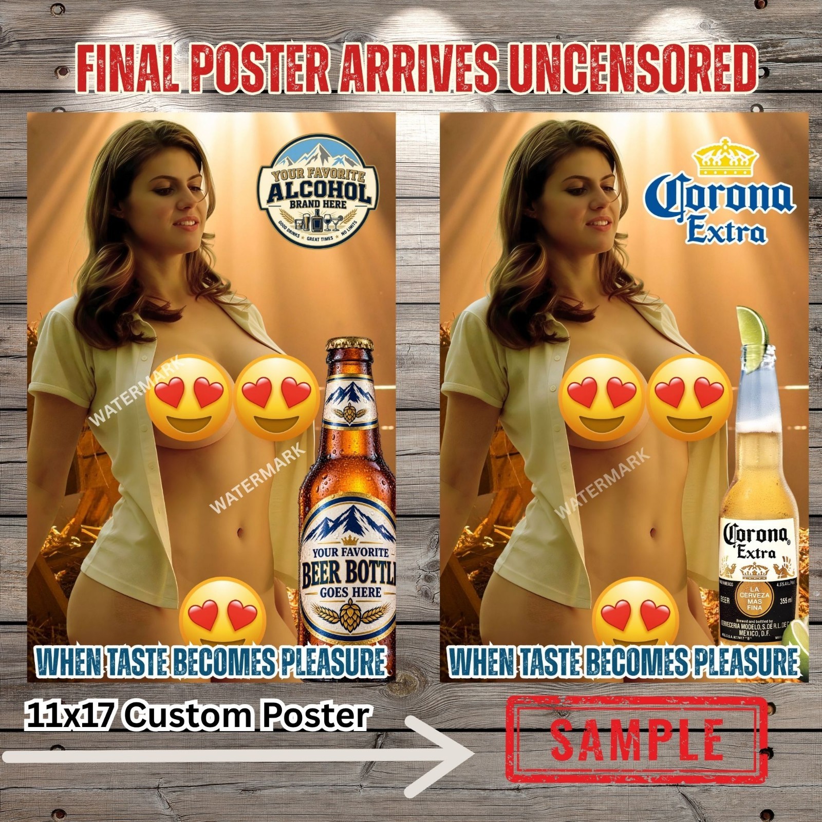 Alexandra Daddario Customize Your Own  Poster Any Beer Tequila Whisky Rum Brand