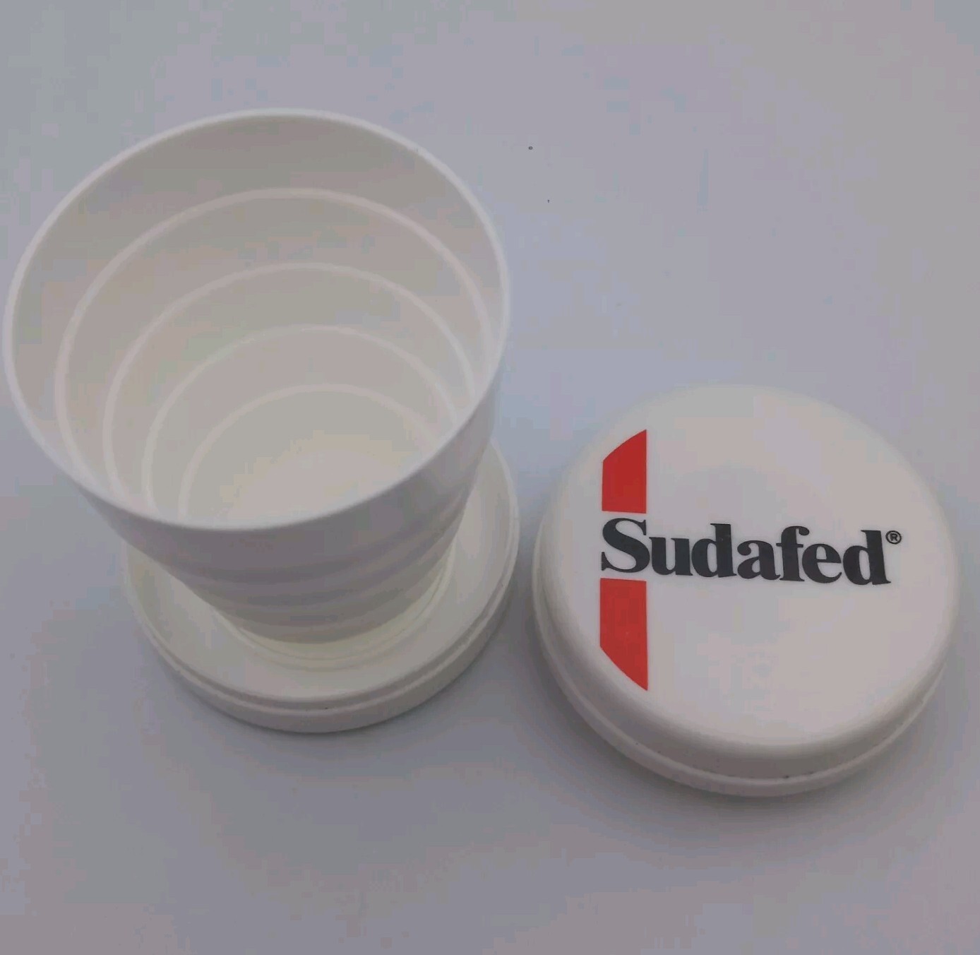 Vintage Sudafed Collapsible Travel Cup Medicine Advertising Promo Memorabilia
