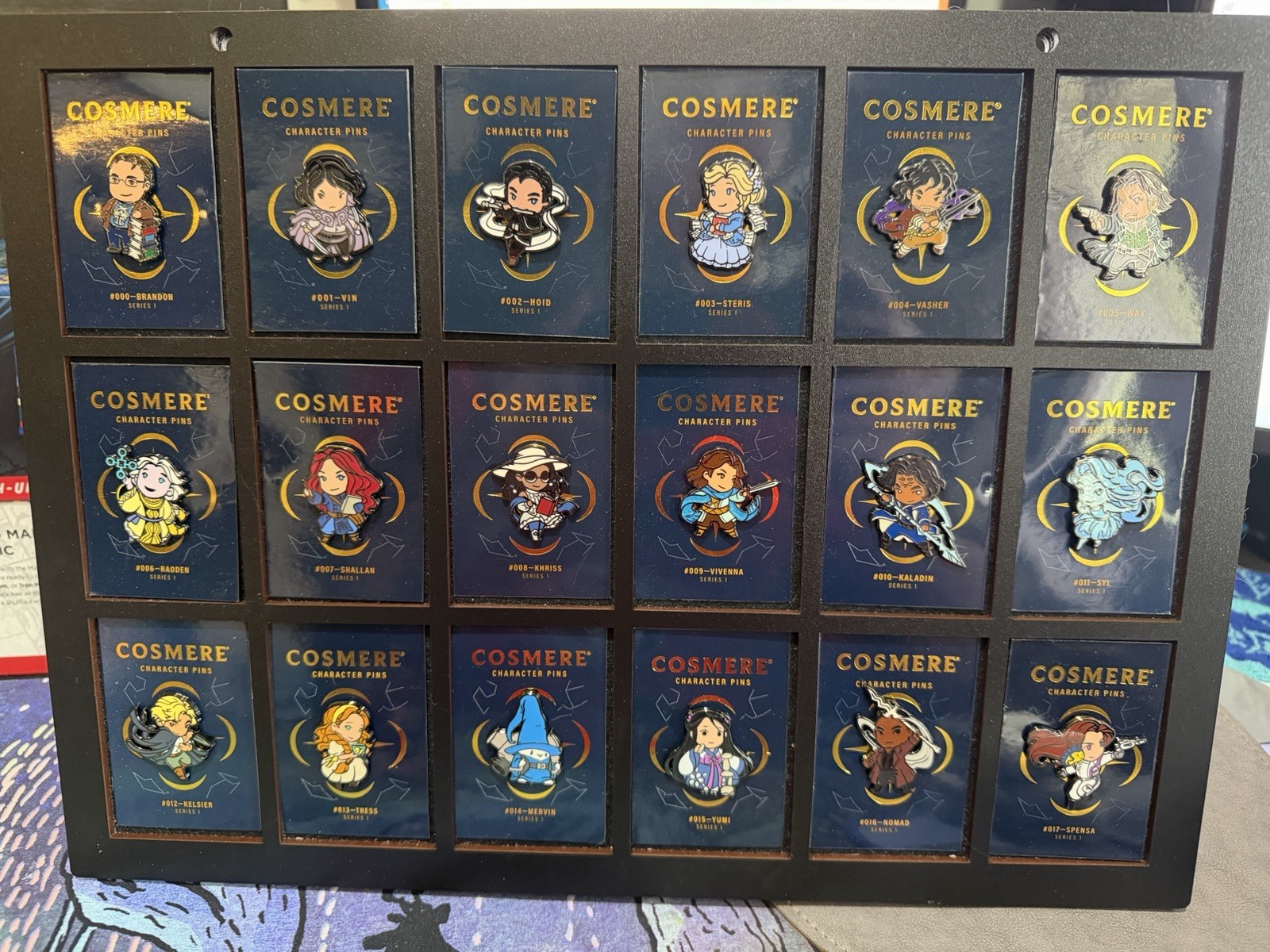 Brandon Sanderson Cosmere Character Pins Complete Series 1 & 2 + S3 1-9