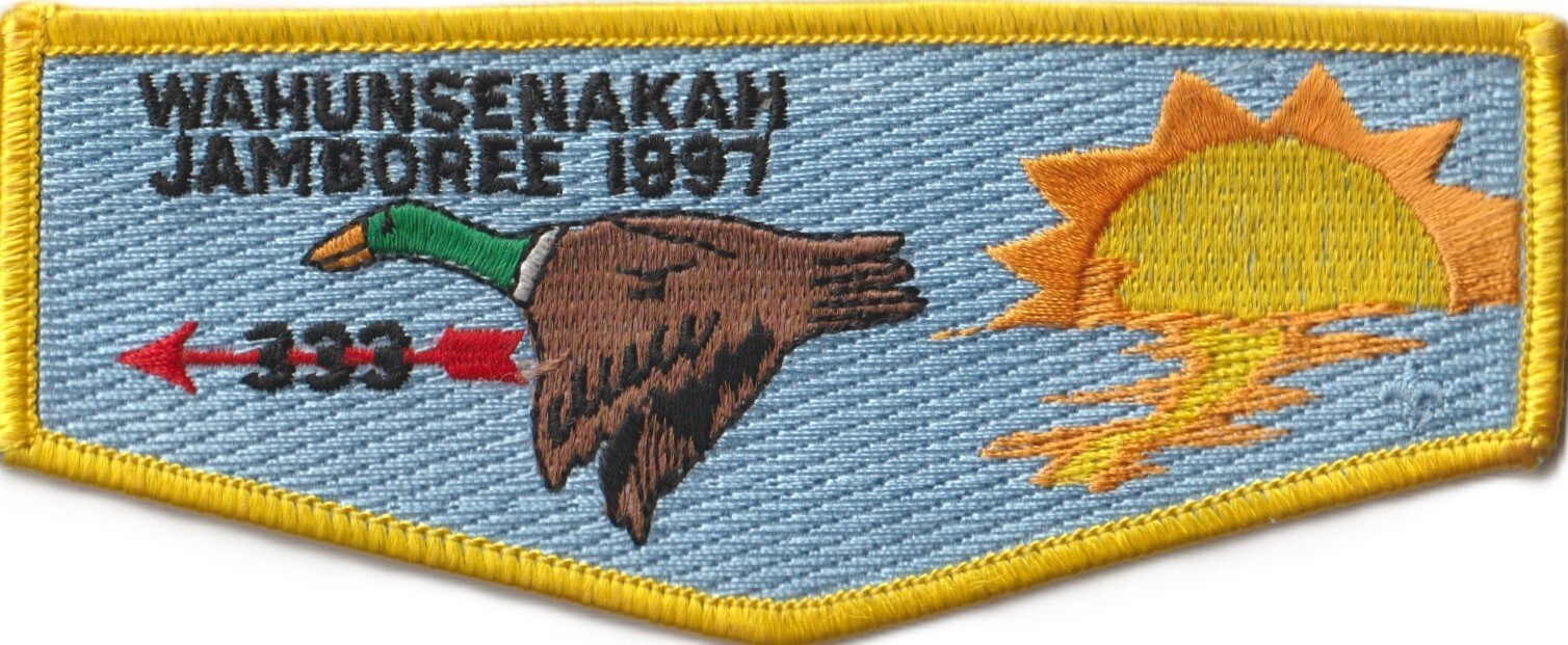 Wahunsenakah Lodge 333 VA 1997 Jamboree Flap Yellow Bdr (AR5531)