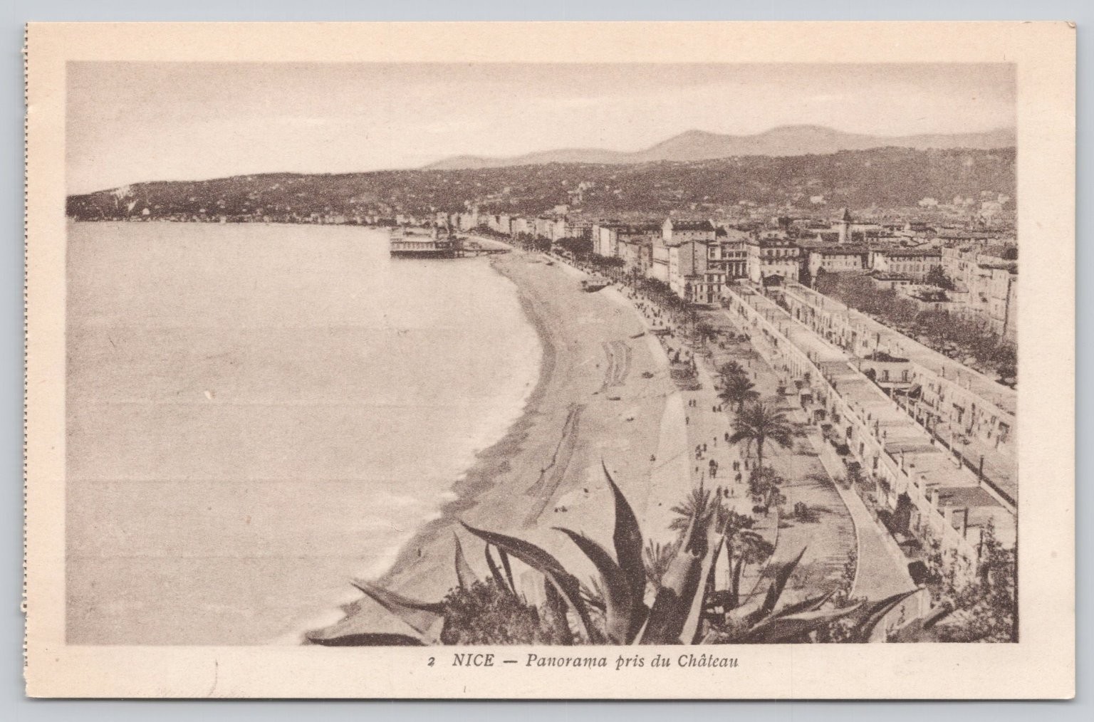 Nice France Panorama from Château Hill Vintage Postcard B&G Lyon
