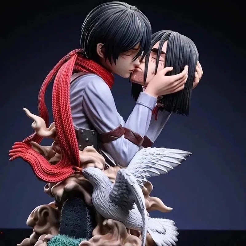Attack on Titan Eren & Mikasa Figure 22CM “One Last Kiss” Anime Statue Boxed