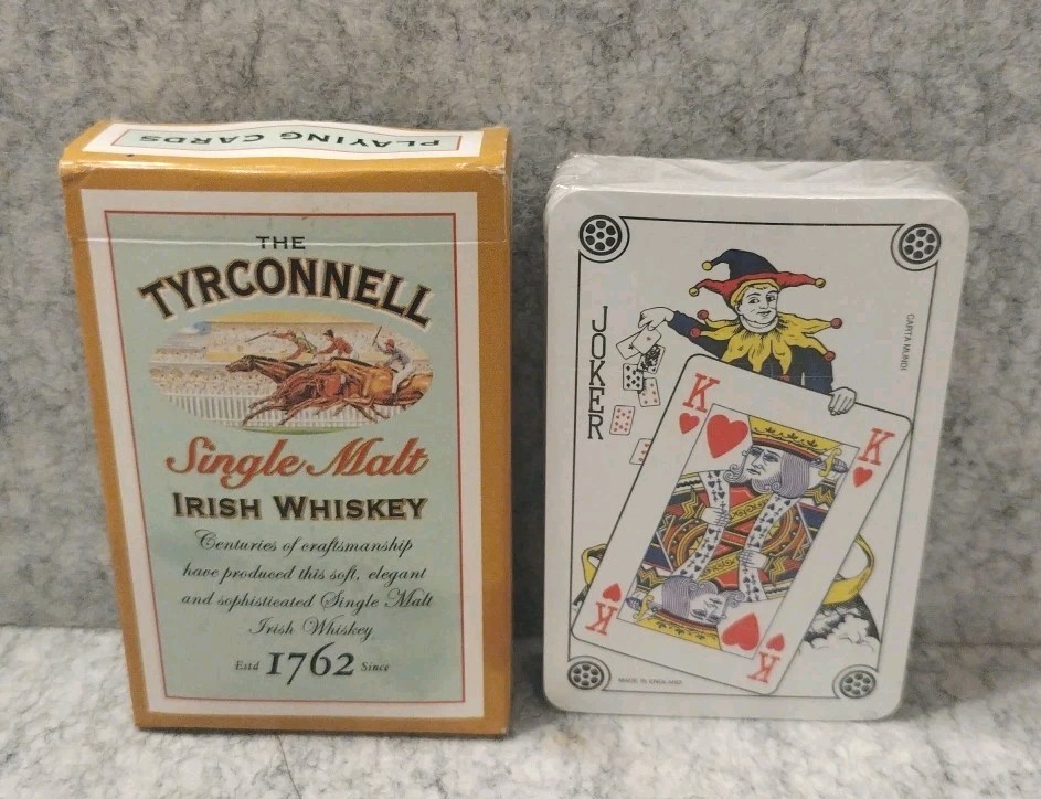 Vtg The Tyrconnell Single Malt Irish Whiskey Advertisement Playing Cards Deck 
