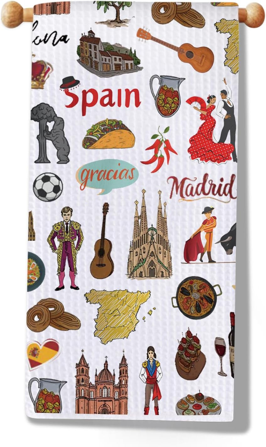 Spain Kitchen Towel Spain Trip Lover Gift Spain Souvenir Gift