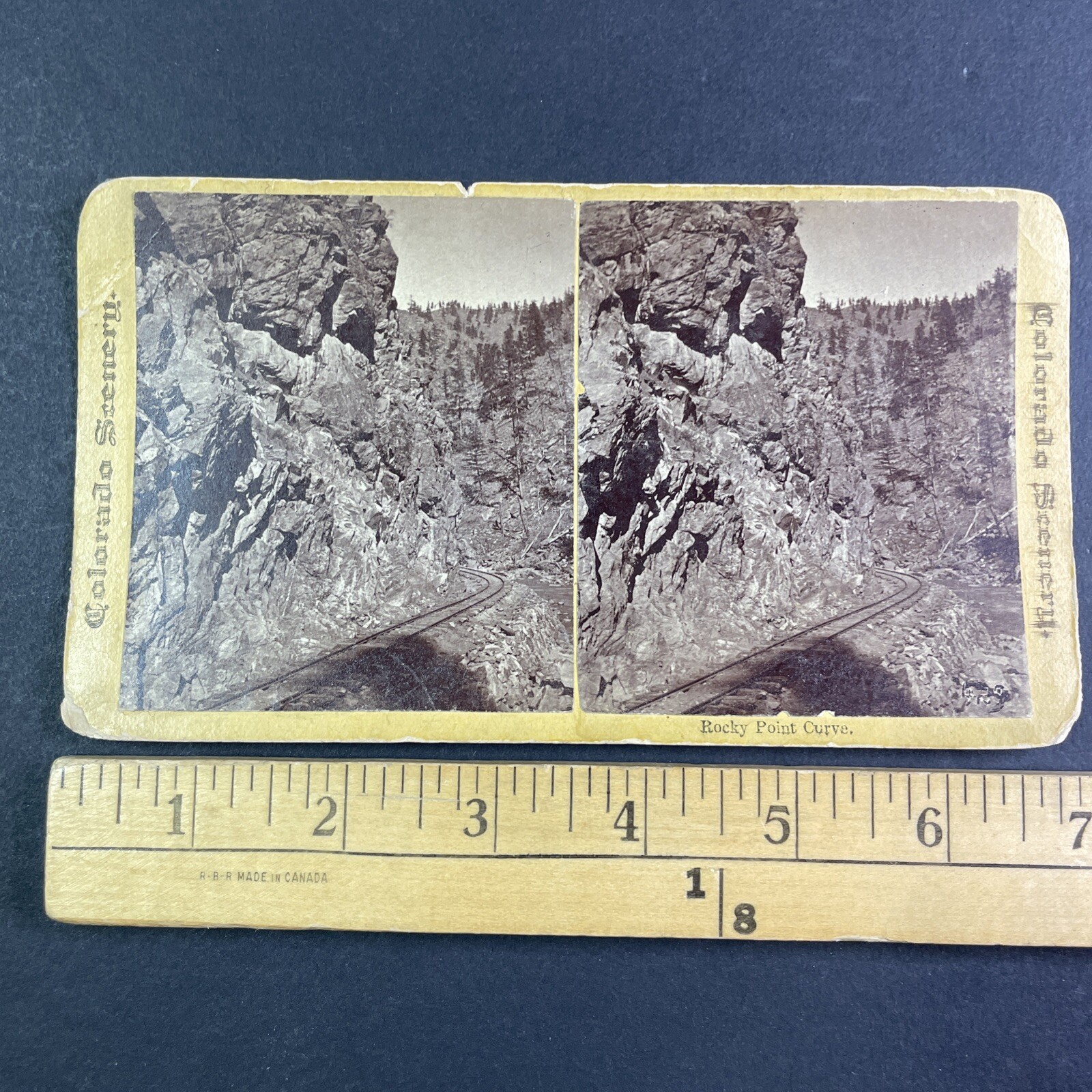 Rocky Point Curve Stereoview W.G. Chamberlain Colorado Scenery 1870s Railroad