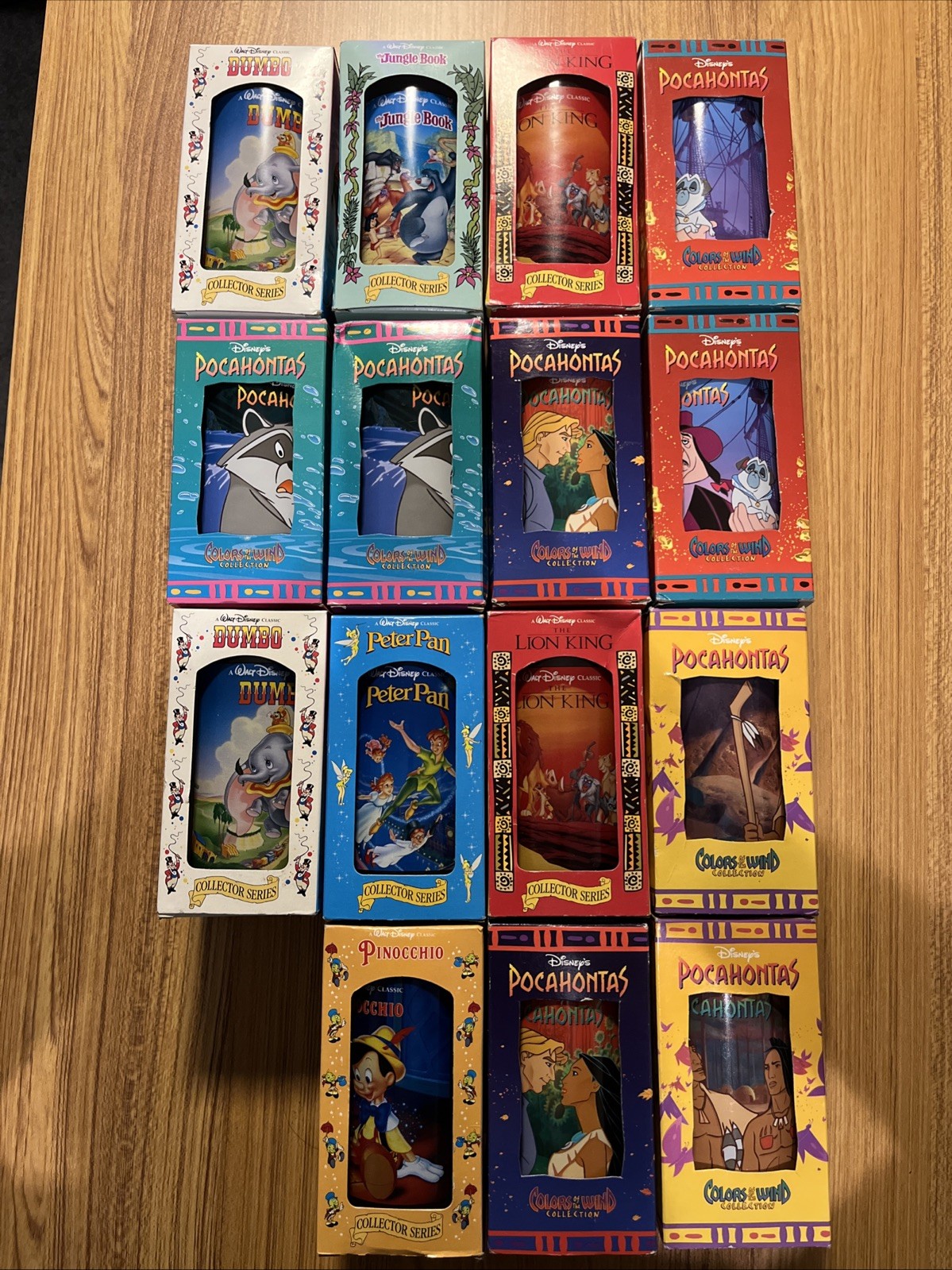 Walt Disney Collector Series Cups Glasses Burger King 1994 1995 See Pics As Is