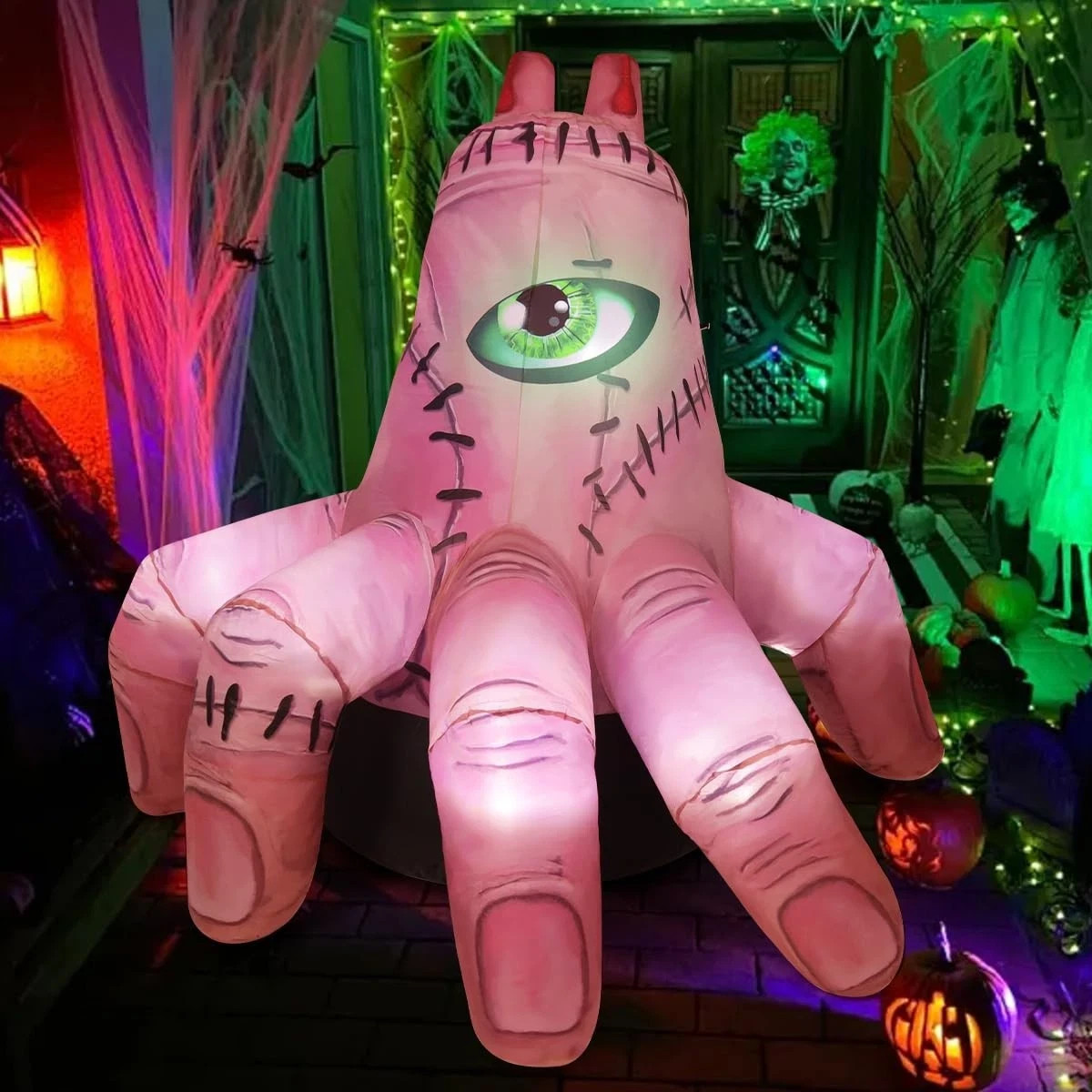 COMIN 6 FT Halloween Inflatables Hand Outdoor Decorations Blow Up Yard Scary
