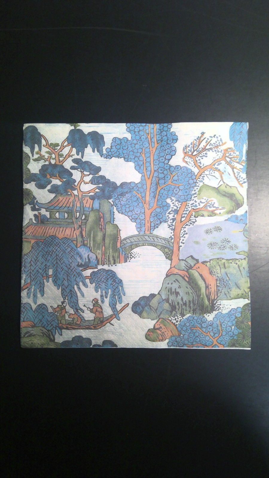 THREE (3) Paper Luncheon Decoupage Art Craft Classic Chinoiserie Blue/Gren/Gold