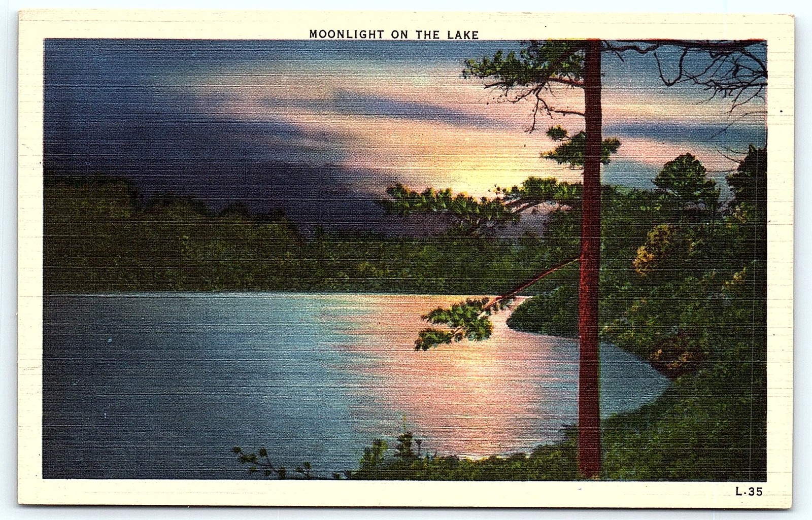 Postcard: Moonlight on the Lake