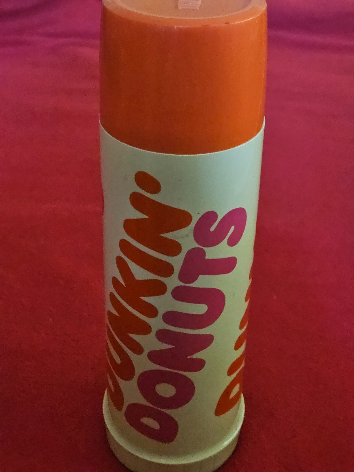 Vintage 1980's DUNKIN DONUTS 24oz Thermos w/Glass Liner Lid w/spout & cup Cover