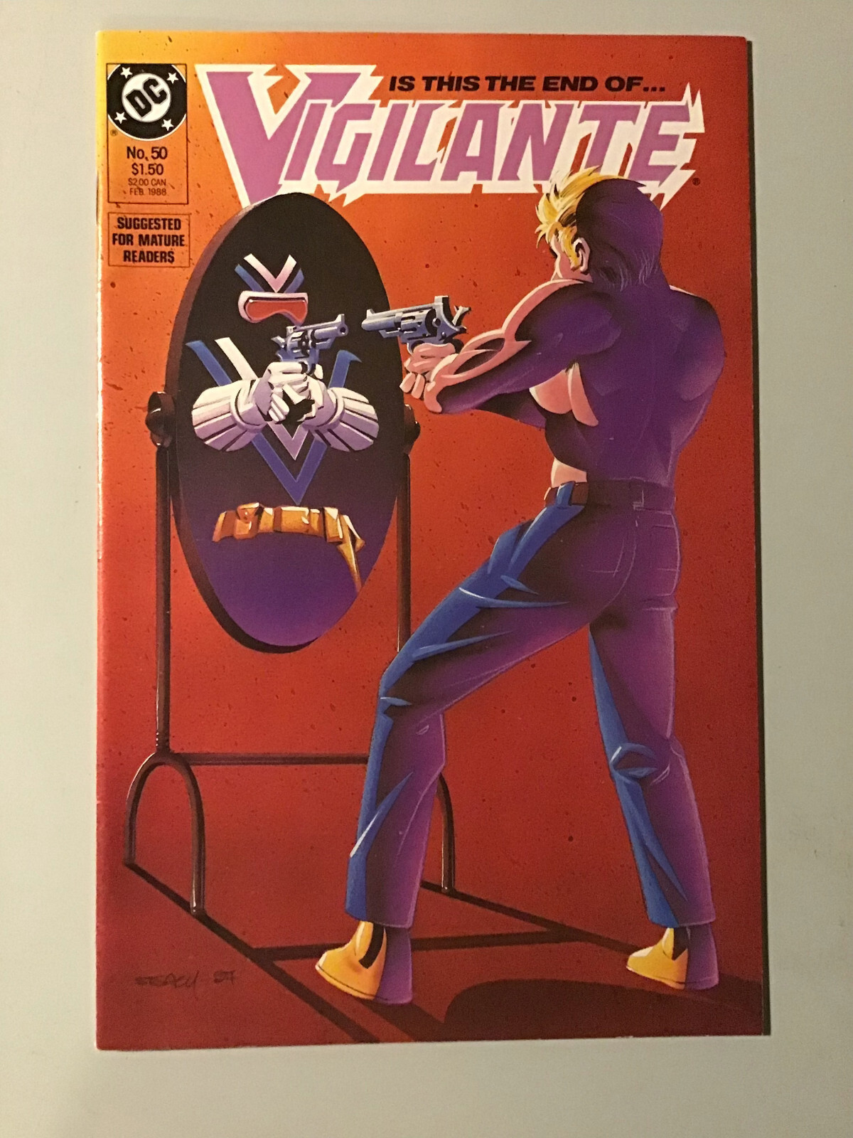 Vigilante 50 (1988 DC) Cover by Ken Steacy Death of Vigilante Key Rare