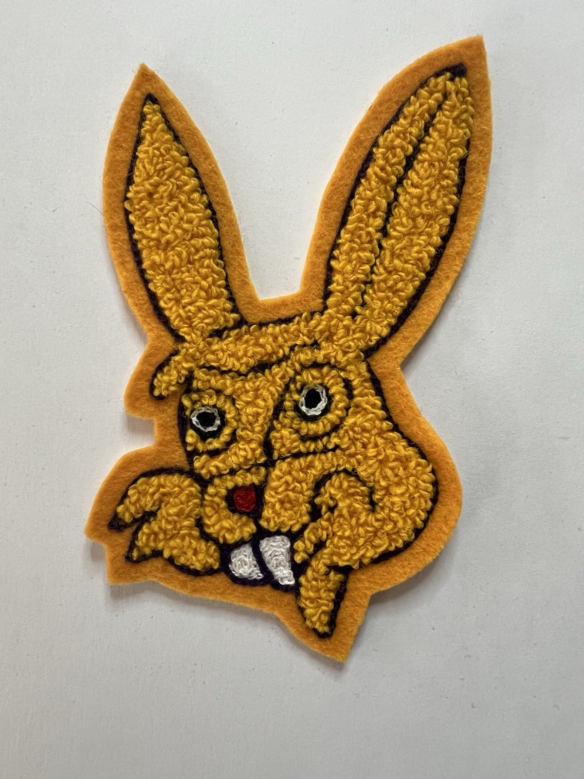 Vintage Deadstock Yellow Rabbit Bunny Mascot Varsity Jacket Patch 3.5