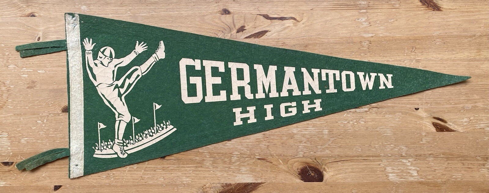 Vintage Germantown High School Football Themed Philadelphia 29 Inch Felt Pennant