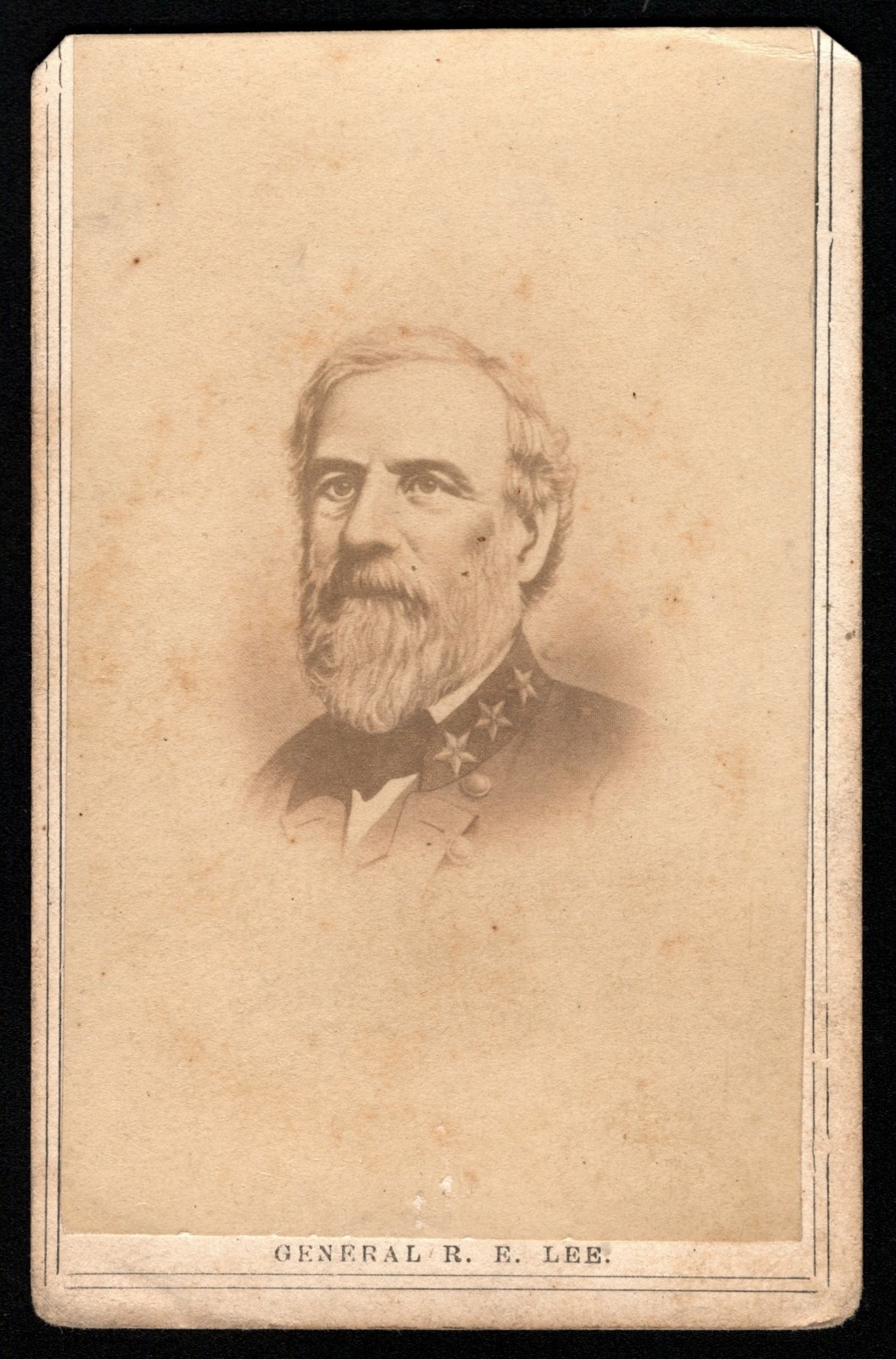 Civil War CDV Confederate General Robert E. Lee Three Star Collar 1860s