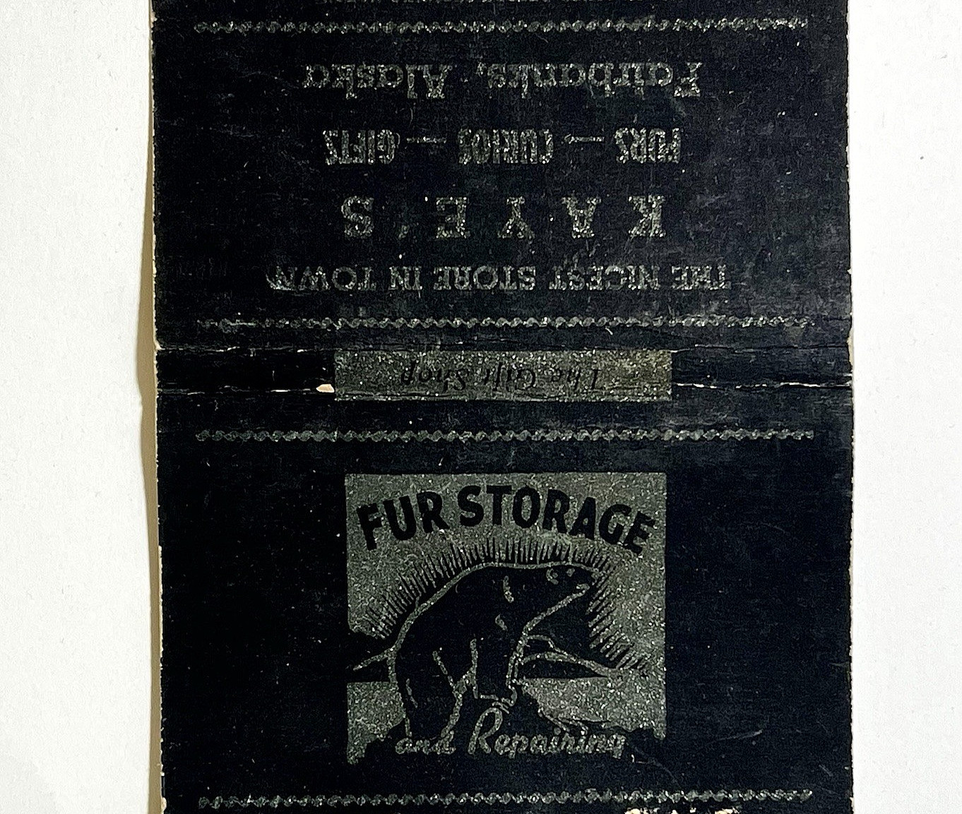 RARE FAIRBANKS, AK 1940'S- KAYE'S FURS, CURIOS, GIFTS- POLAR BEAR ALASKA