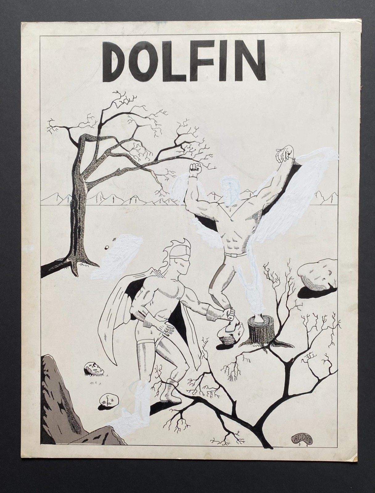 ORIGINAL UNPUBLISHED 1960\'S DOLFIN FANZINE COVER ART & COMPLETE 12 PAGE STORY