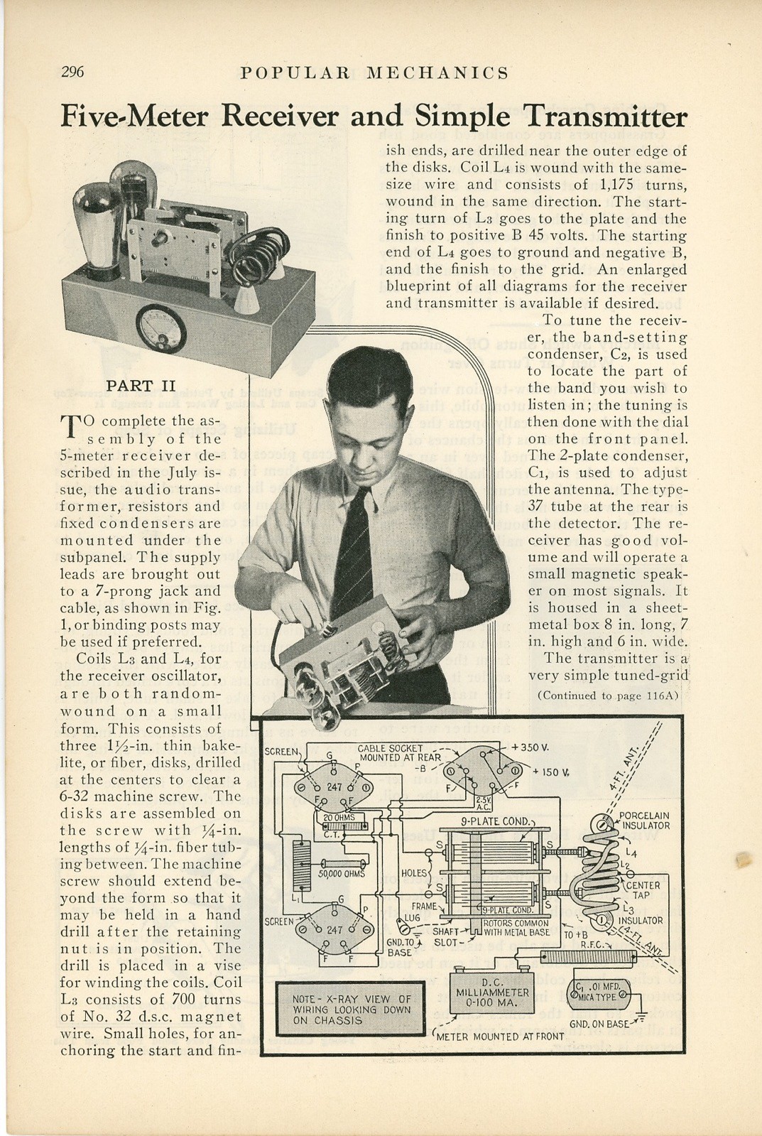 1933 How to Build Five Meter Radio Receiver & Transmitter Early Electronics