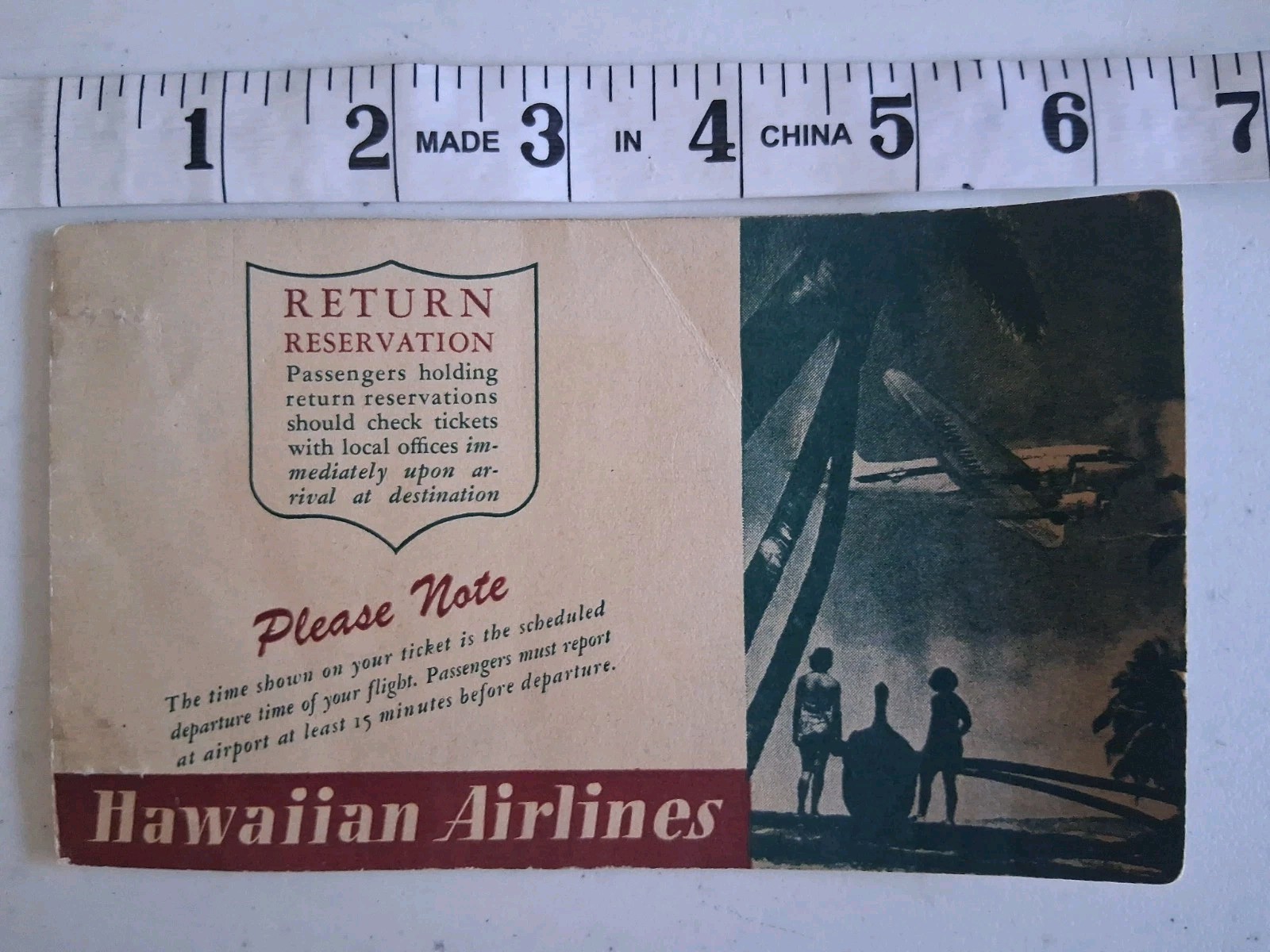 Hawaiian Airlines Passenger Ticket Book (1/16/1946)