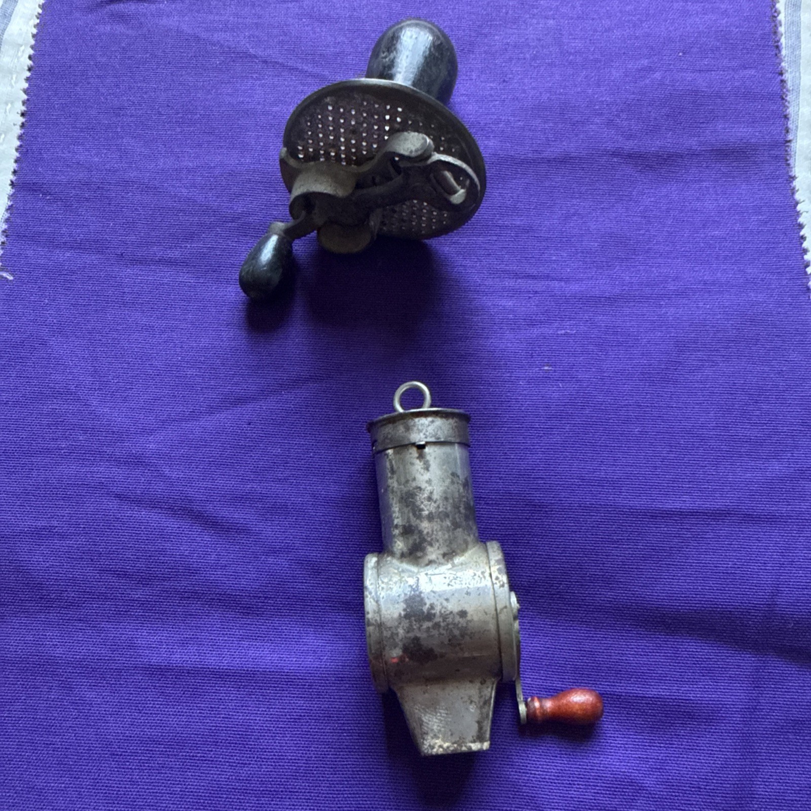 2 Antique/Vintage 1800\'s  mechanical nutmeg grinder/grater.