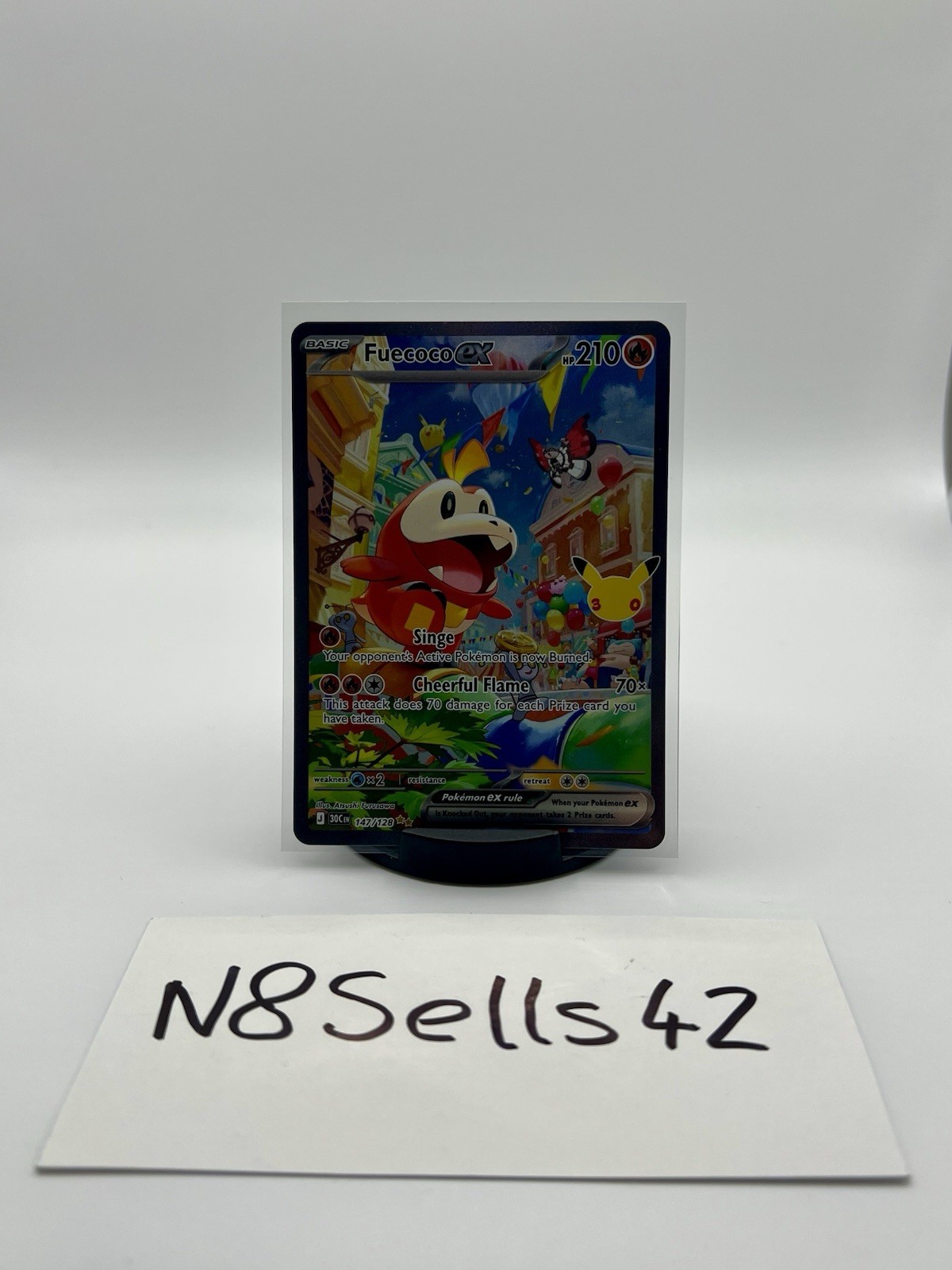 Pokémon TCG 30th Anniversary Fuecoco ex 147/128 SIR NM