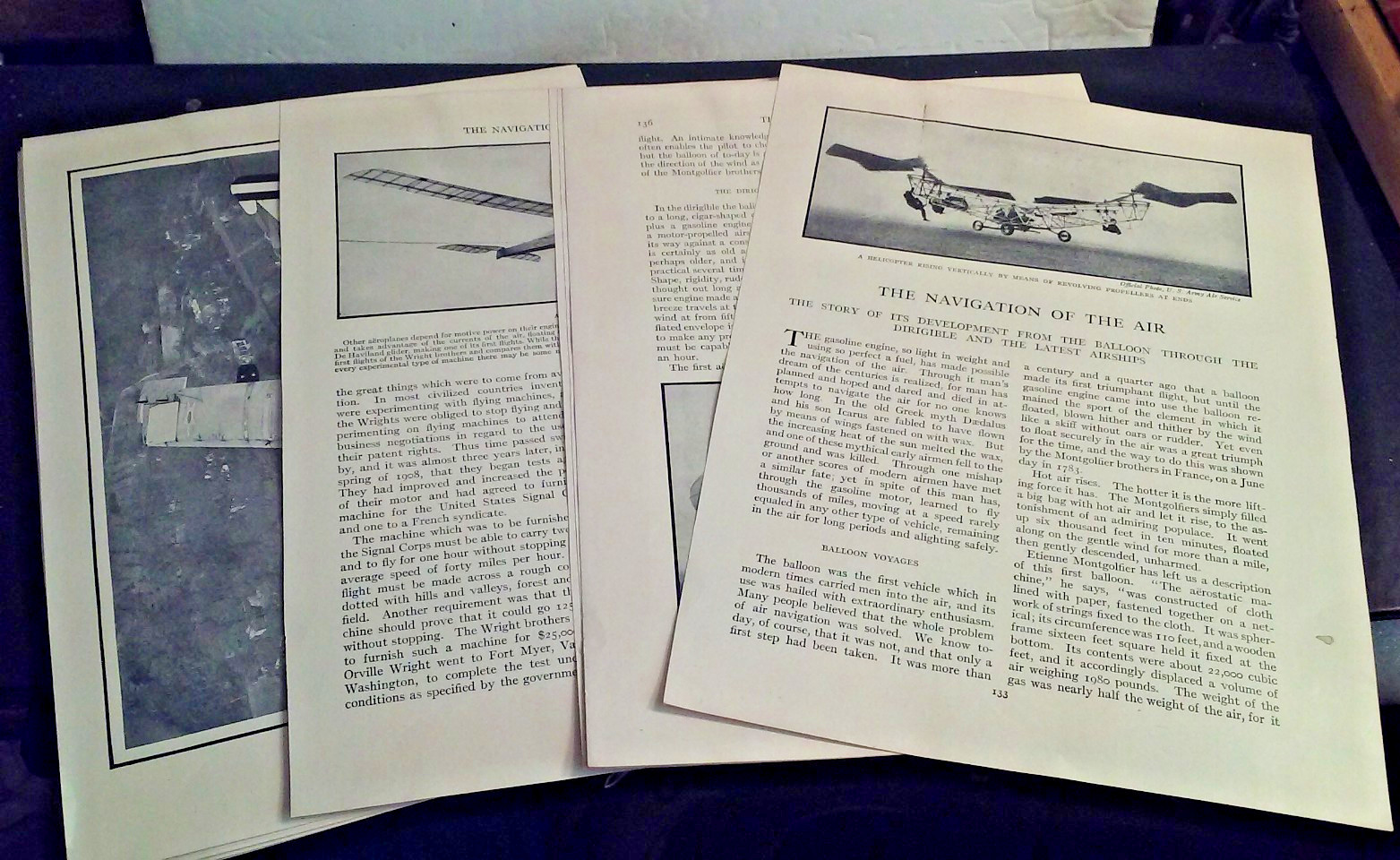 Early Aviation Flight History Antique 1920s original excerpt illustrated article