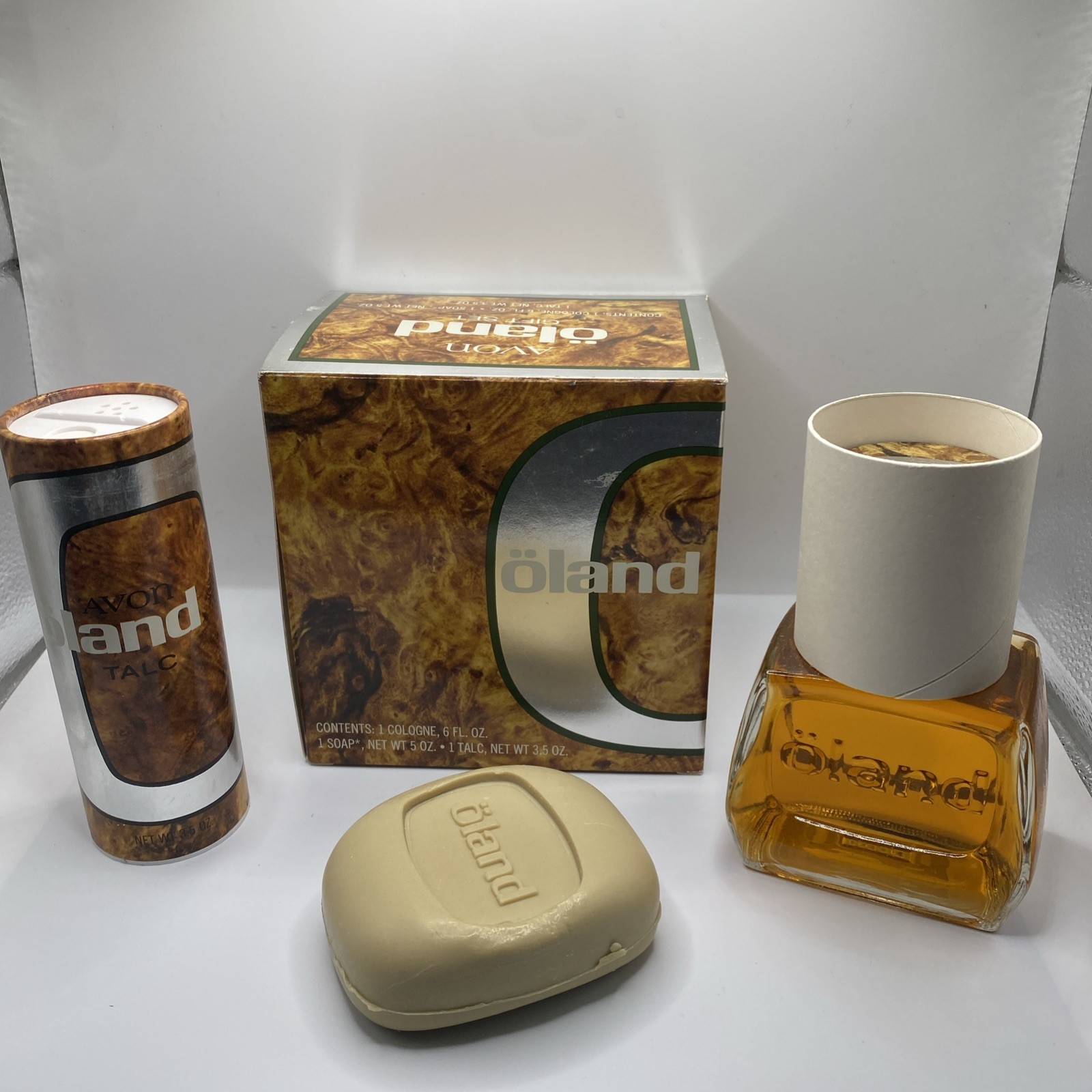 Vintage Avon Oland gift set Cologne 6 Oz Full Glass Bottle with Box