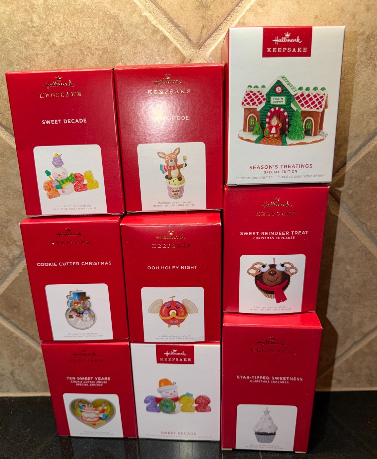 Lot of 9 Hallmark CHRISTMAS CUPCAKES, COOKIE CUTTER & SWEETS Ornaments NEW