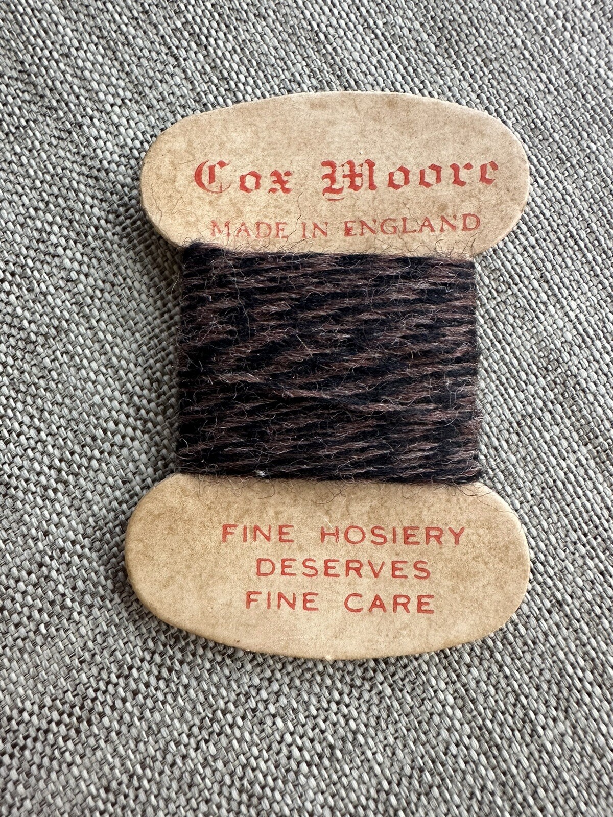 Vintage Cox Moore Coxmoore Made In England Sewing Darning Brown Black Thread