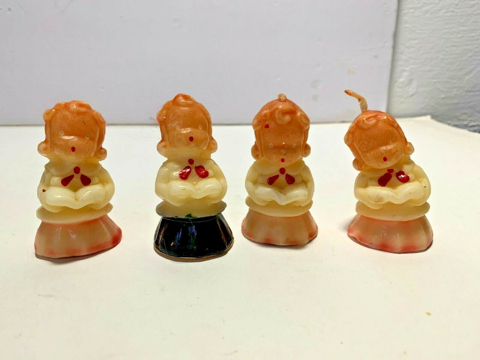 Lot of 4 Vtg Unlit Gurley Children\'s Choir Candles Gurley Novelty Co Buffalo NY
