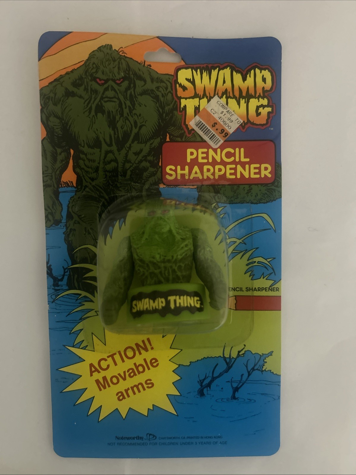 Vintage Noteworthy Swamp Thing Pencil Sharpener With Movable Arms DC Comics