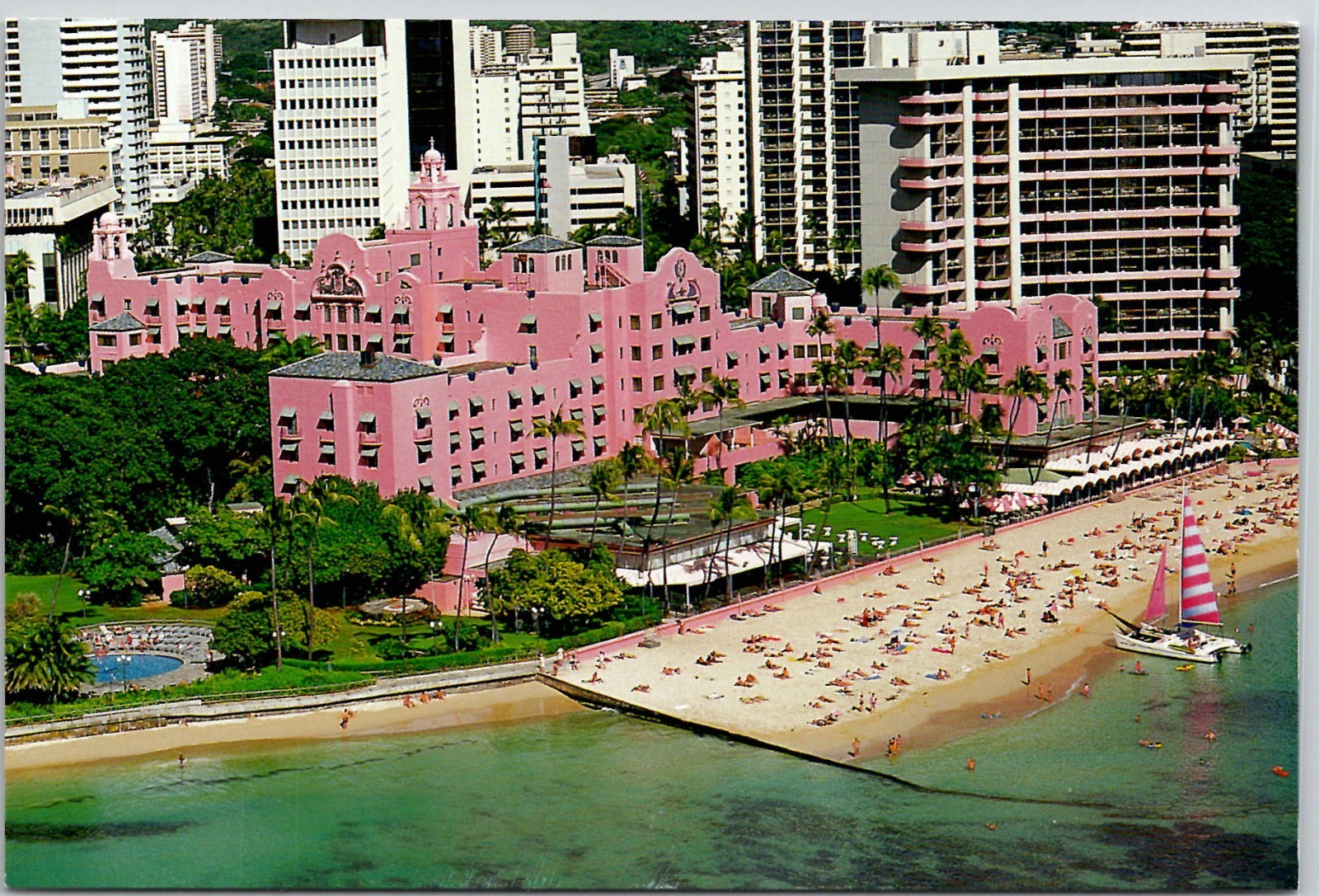 The Royal Hawaiian Hotel, Oldest Hotel on Waikiki Beach, Hawaii Postcard
