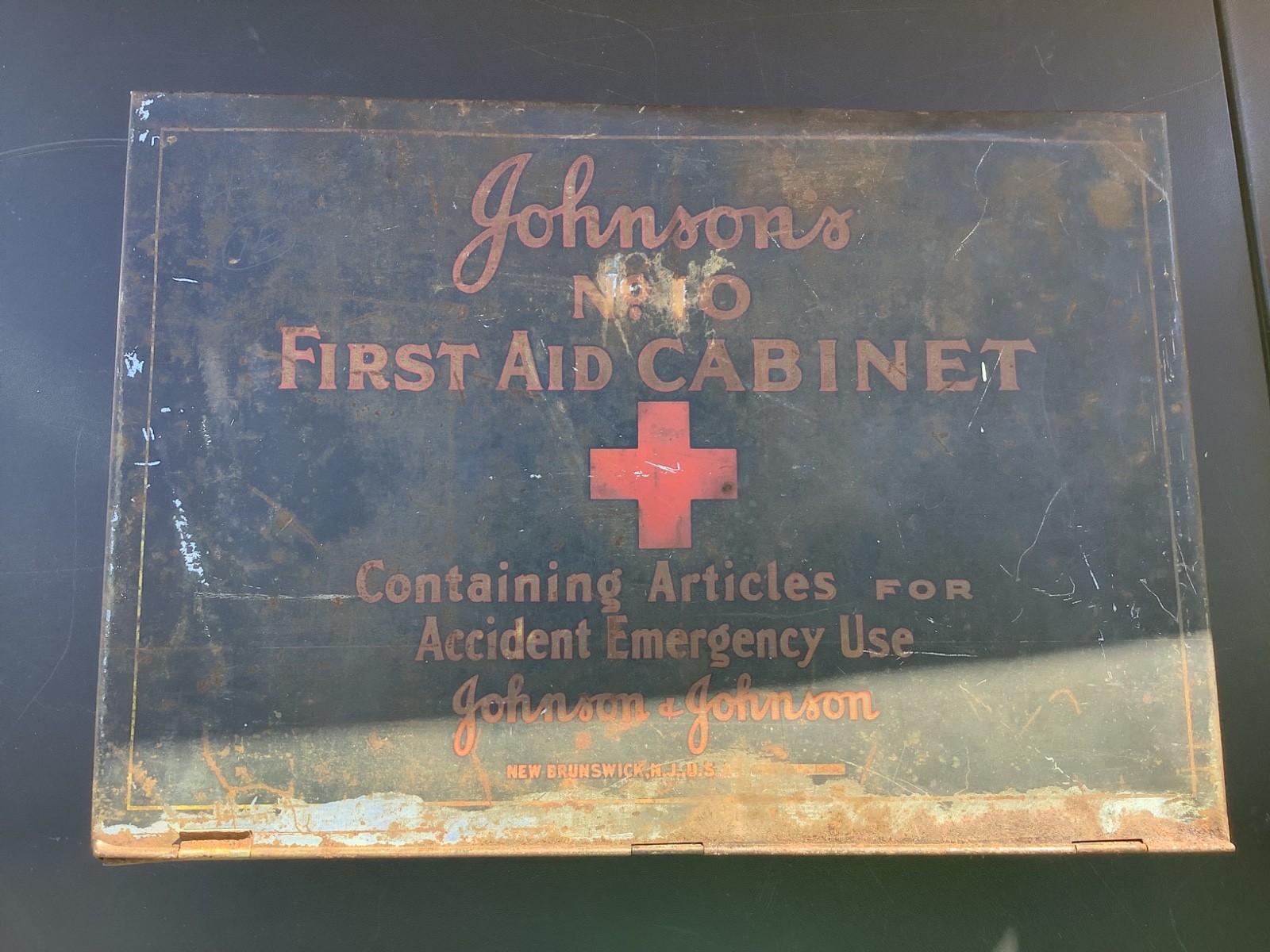 Vintage Johnson Industrial First Aid cabinet - Circa 1930