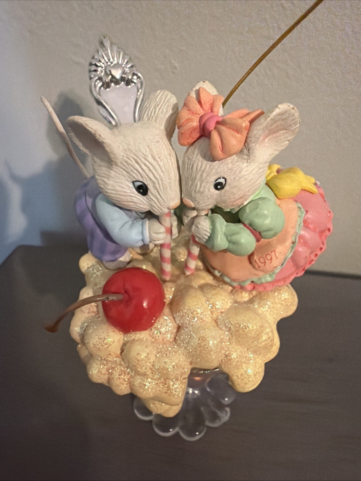 Vintage Ice Cream Sundae Mice  “Our Christmas Together” Ornament Carlton Cards