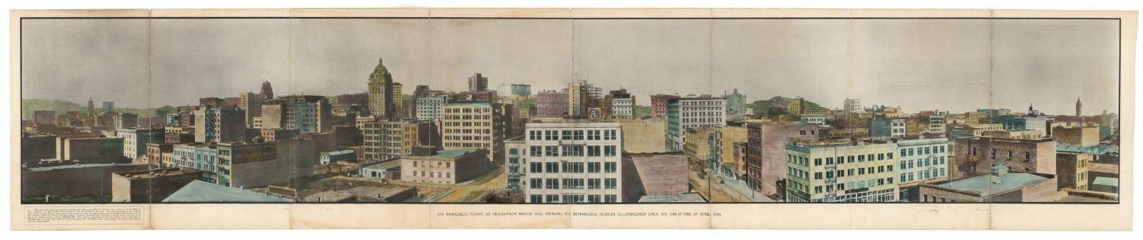 1908 Hand-Colored Panoramic Photograph, San Francisco Recovery from 1906 Fire