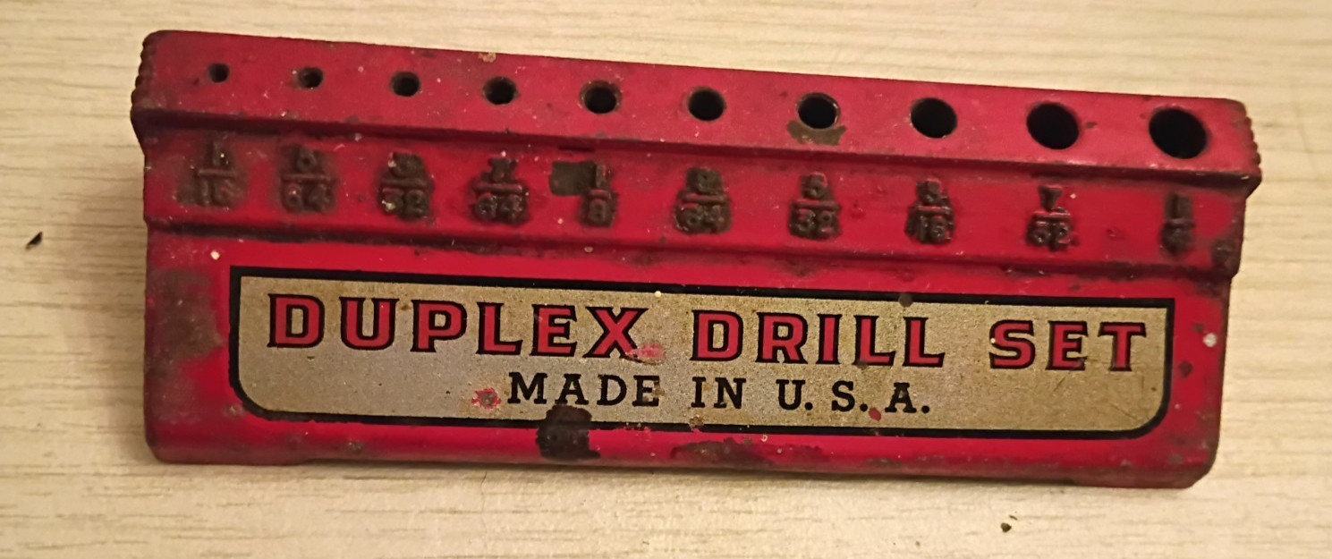 Vintage Cast Metal Duplex Drill Set Bit stand